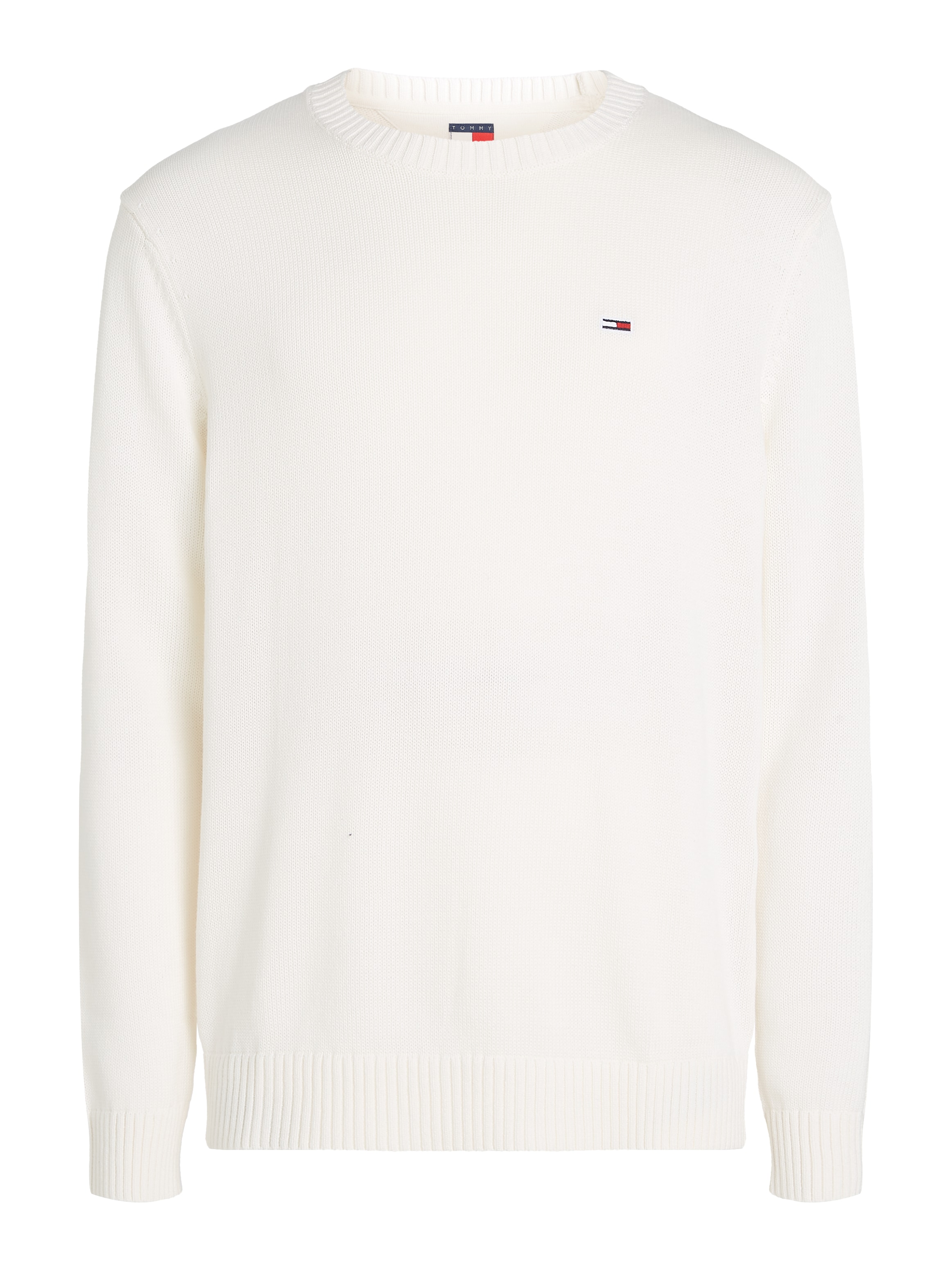 Tommy Jeans Strickpullover »TJM SLIM ESSNTLS C-NECK SWEATER«, mit Markenlogo auf der Brust