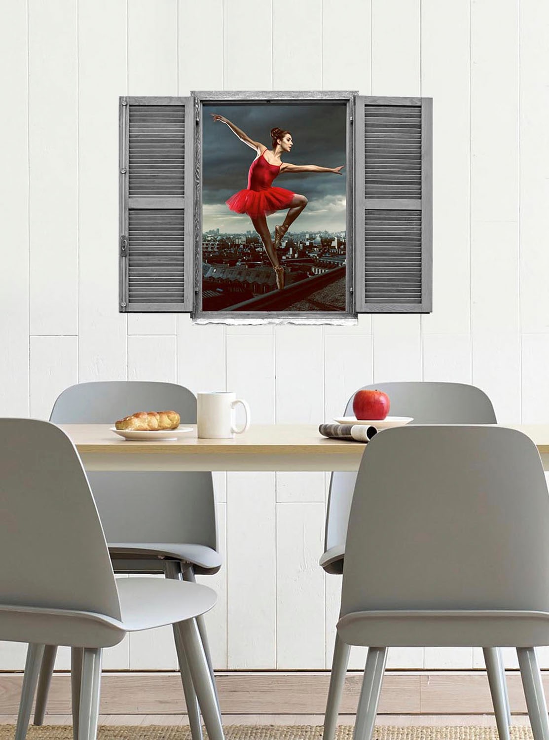 queence Wandtattoo »Tänzerin«, (1 St.), Wandsticker, Wandbild, selbstklebend, 3D, Fenster