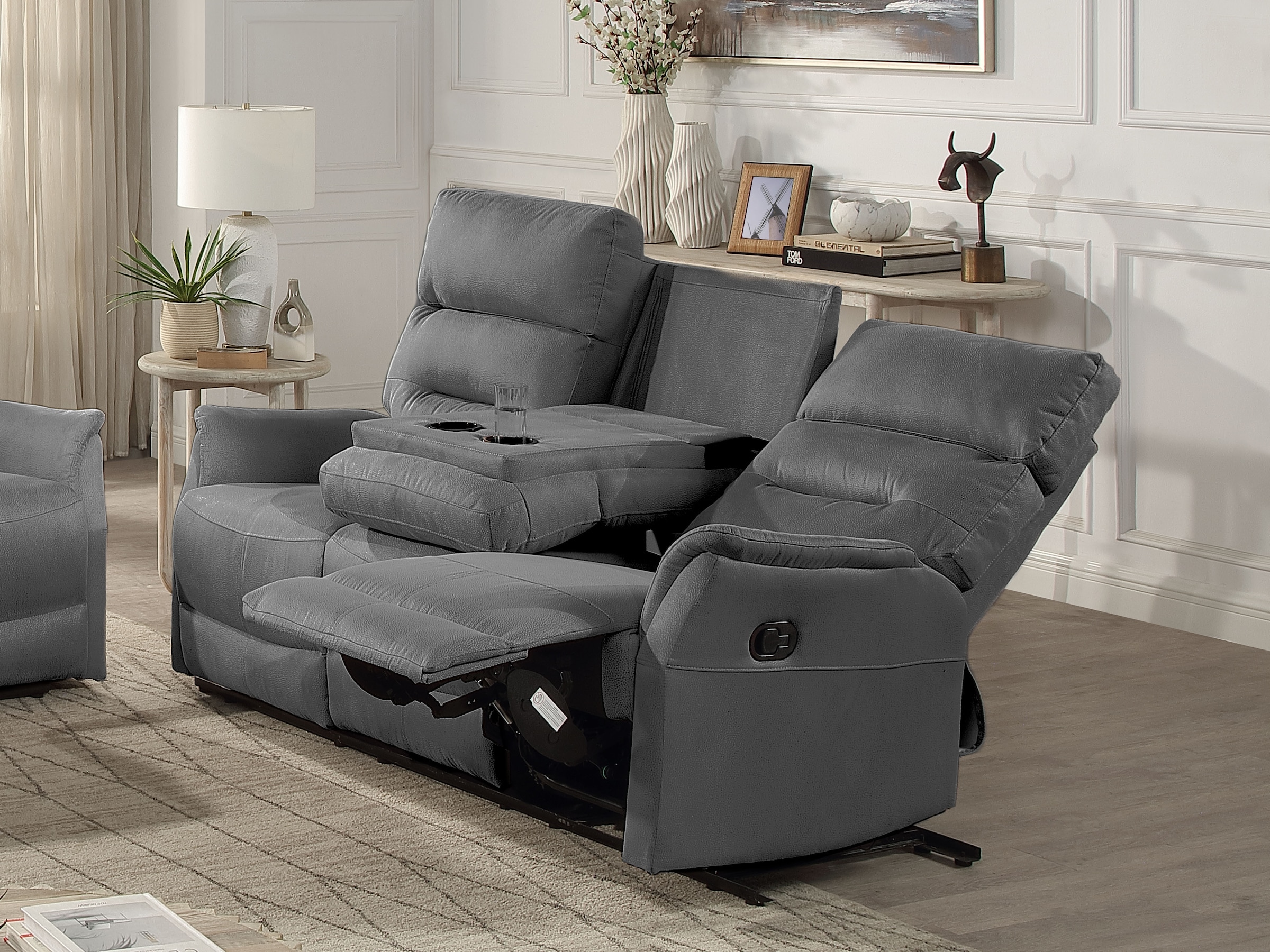 ATLANTIC home collection 3-Sitzer »Falk«, Zwei Relaxfunktionen, klappbare Konsole mit Getränkehalter