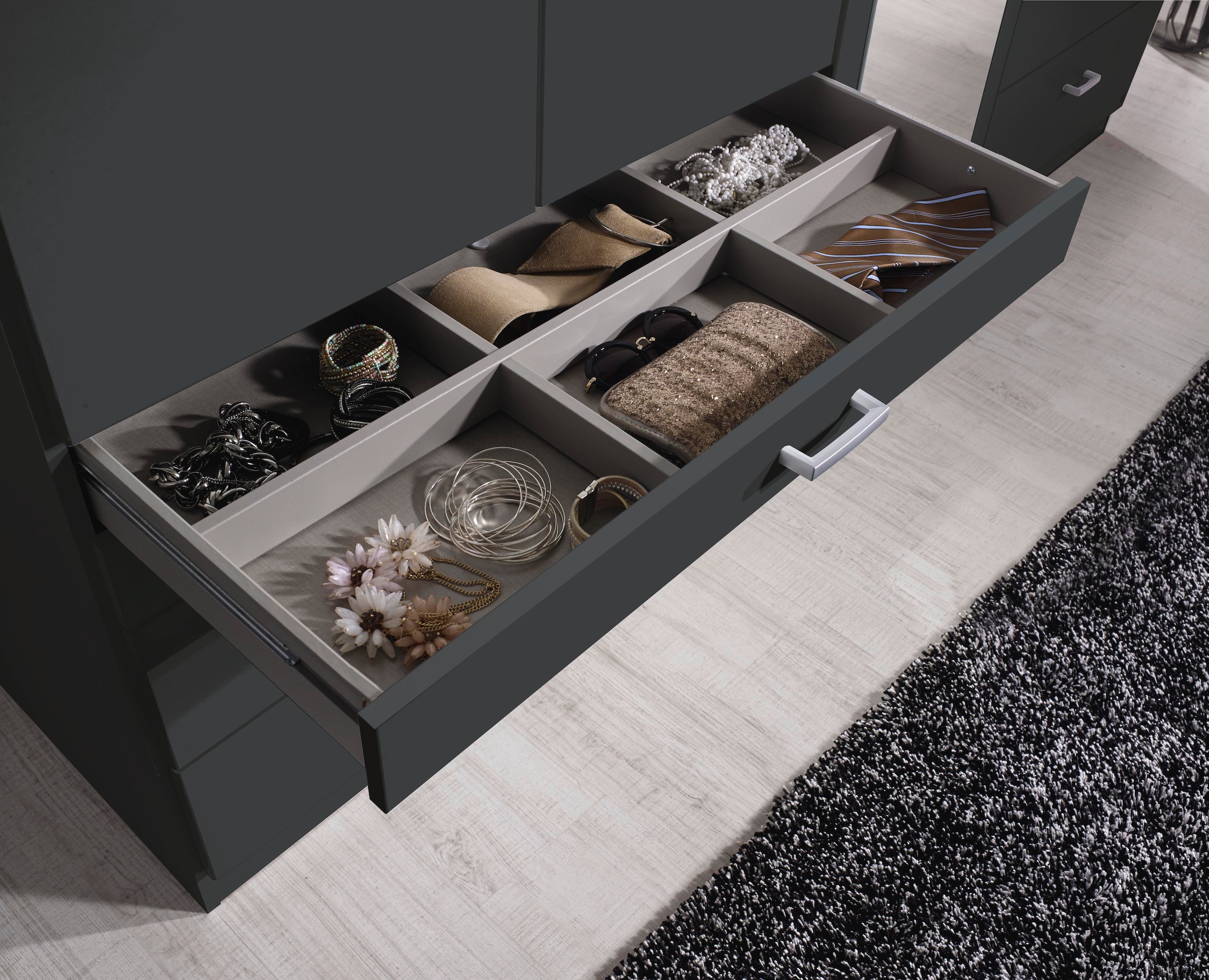 rauch Kleiderschrank »Kleiderschrank Schrank Garderobe Wäscheschrank WILDBERG« Breiten 226/271 cm, Höhen 210/229 cm,  mit 6 Schubladen, obere Schublade mit Holz-Einteilung MADE IN GERMANY