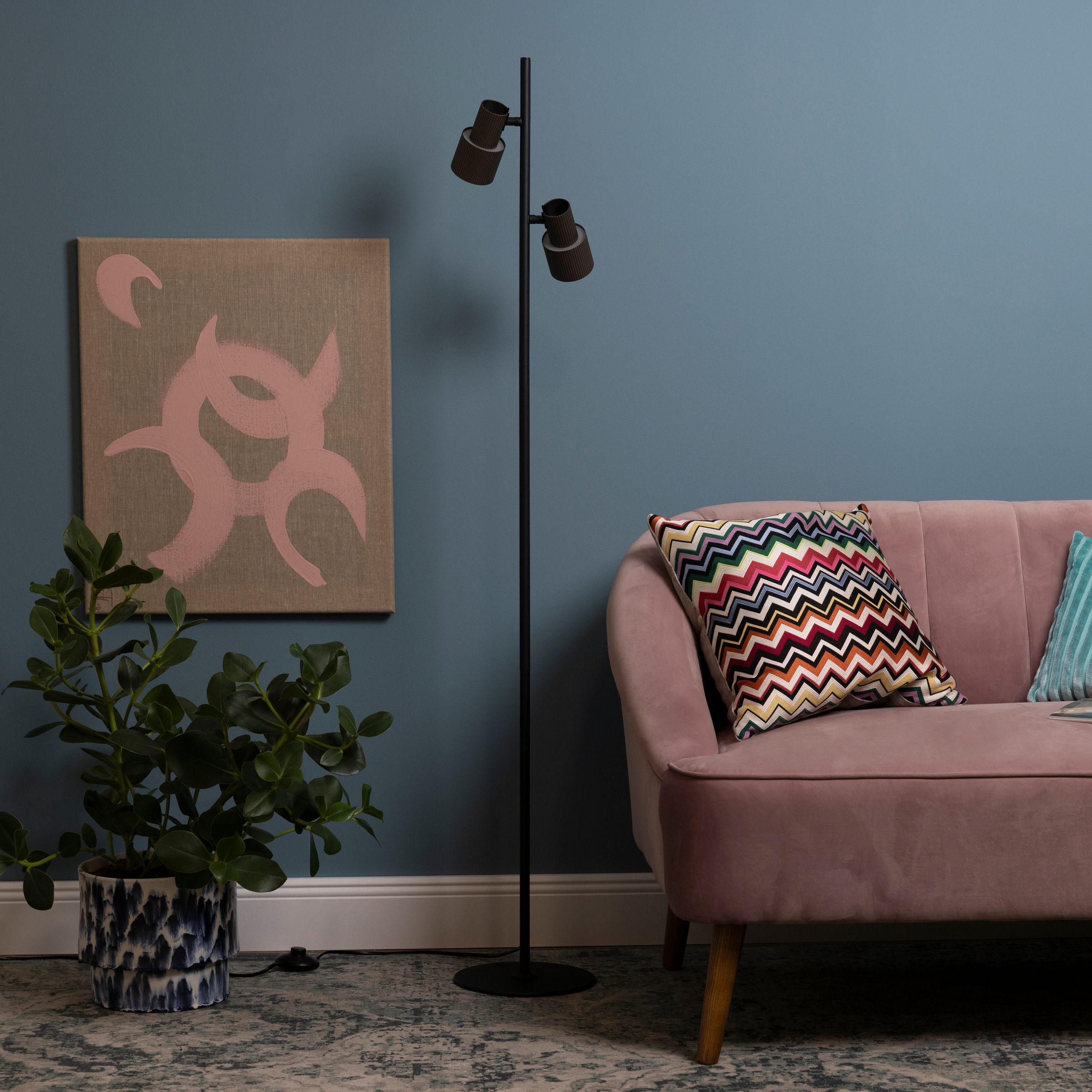 Brilliant Stehlampe »Cadiz« GU10 1 Stk. 140 x 22 cm, GU10, schwenkbar, Aluminium, schwarz/bronzefarben