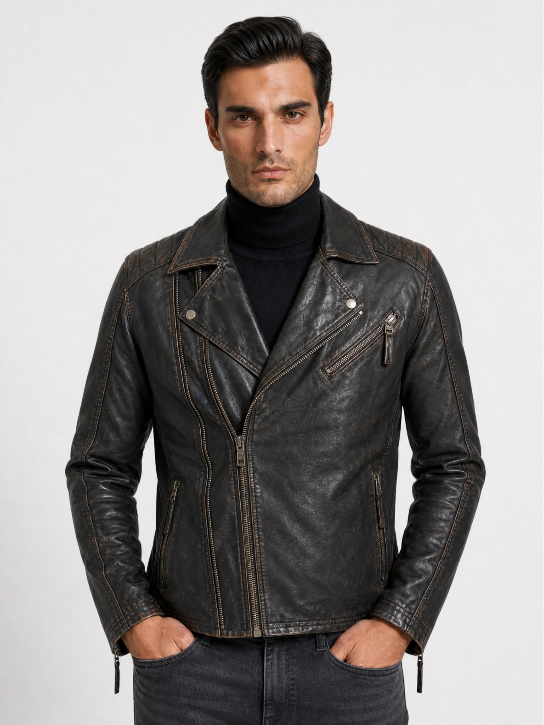 RICANO Bikerjacke »Lederjacke Matteo« Handgefertigt aus echtem Leder