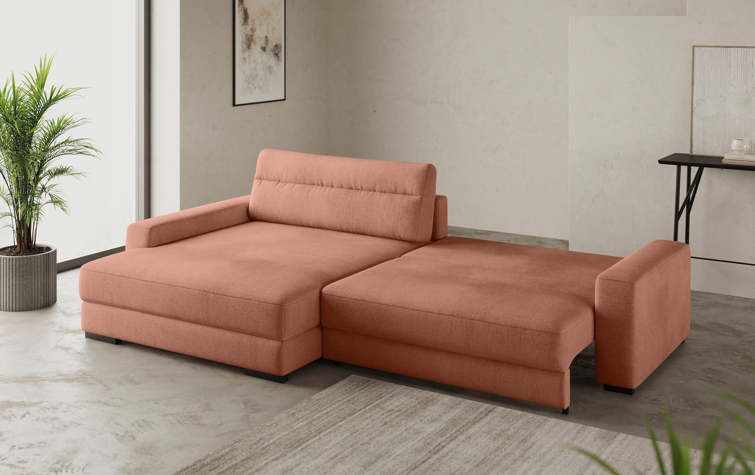 Mr. Couch Ecksofa »Marcello DuraFlex L-Form«, EasyBett, Bettkasten, Kaltschaumpolsterung, bis 140 kg belastbar