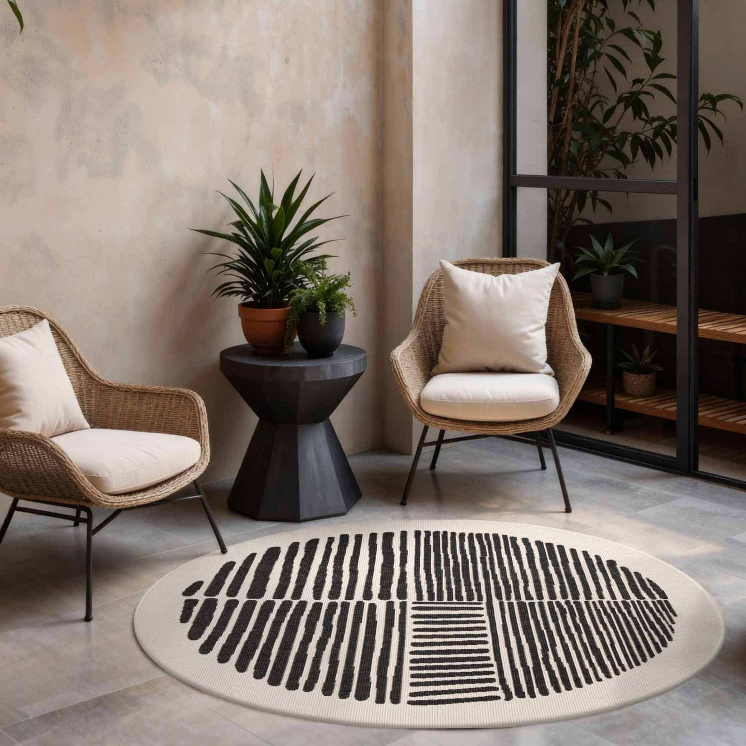 Ted Baker Teppich »Bounds , Wendeteppich« rund 8 mm Höhe Designteppich, Wetterfest, Pflegeleicht, Modern, Wohnzimmer, Terrasse