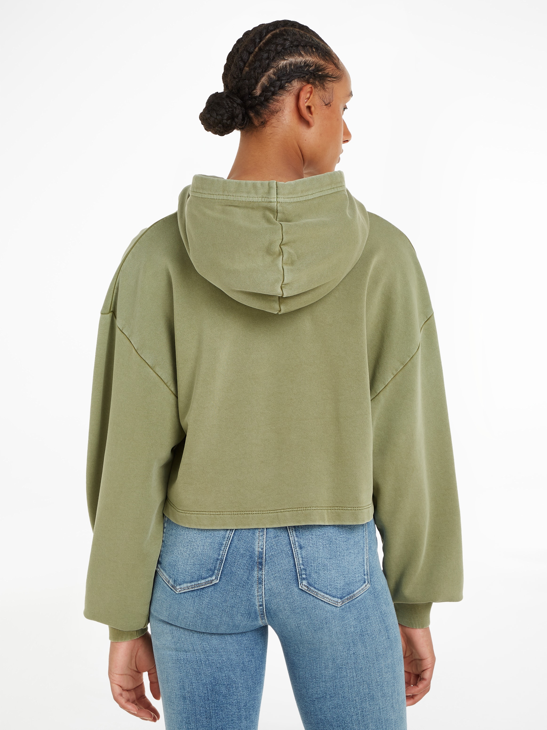 Calvin Klein Jeans Kapuzensweatshirt »WASHED WOVEN LABEL HOODIE«, mit Logoschriftzug