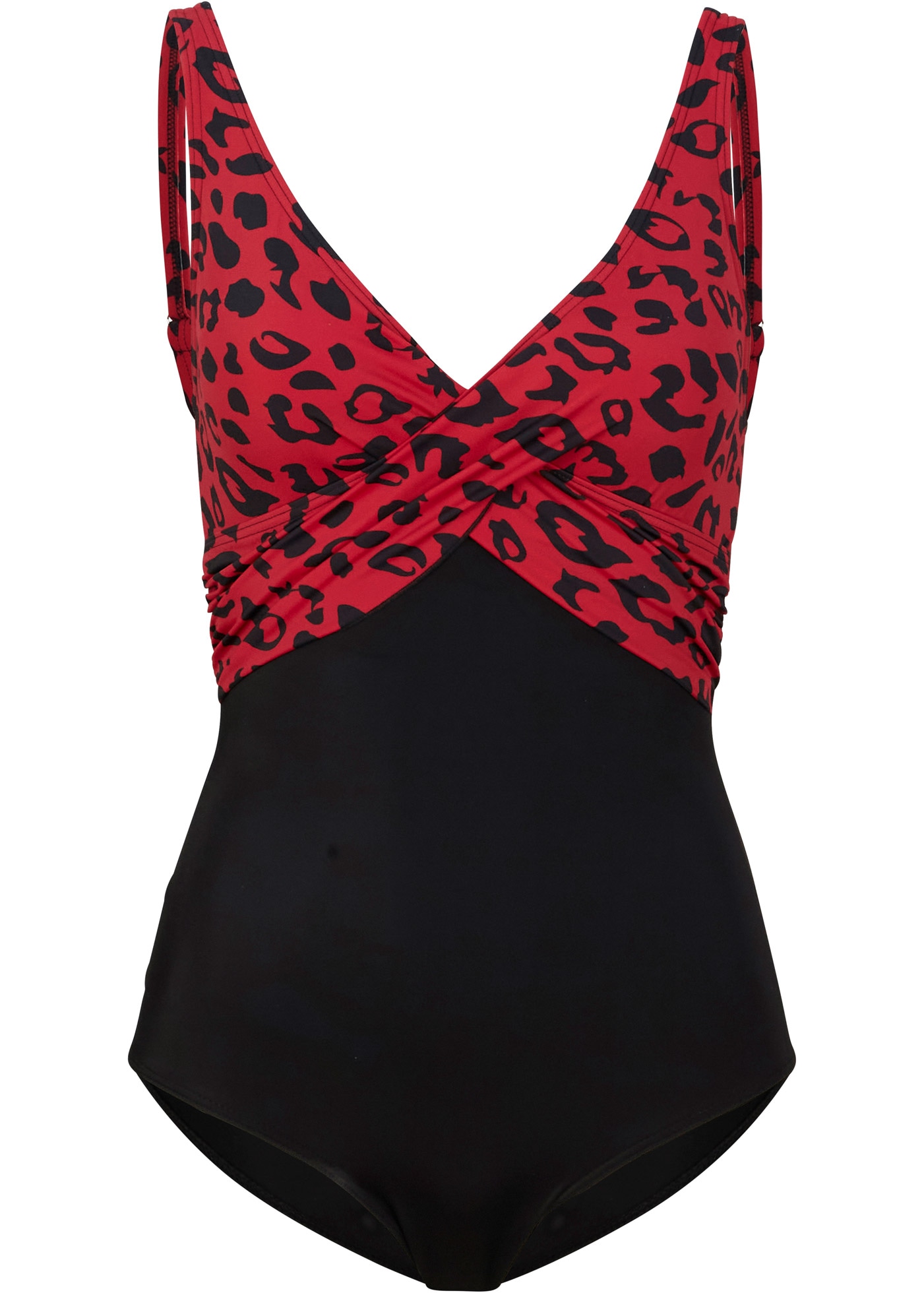 bonprix Badeanzug »Badeanzug mit Wickeloptik« bequeme Passform, mit Wickeloptik, verstellbare Träger