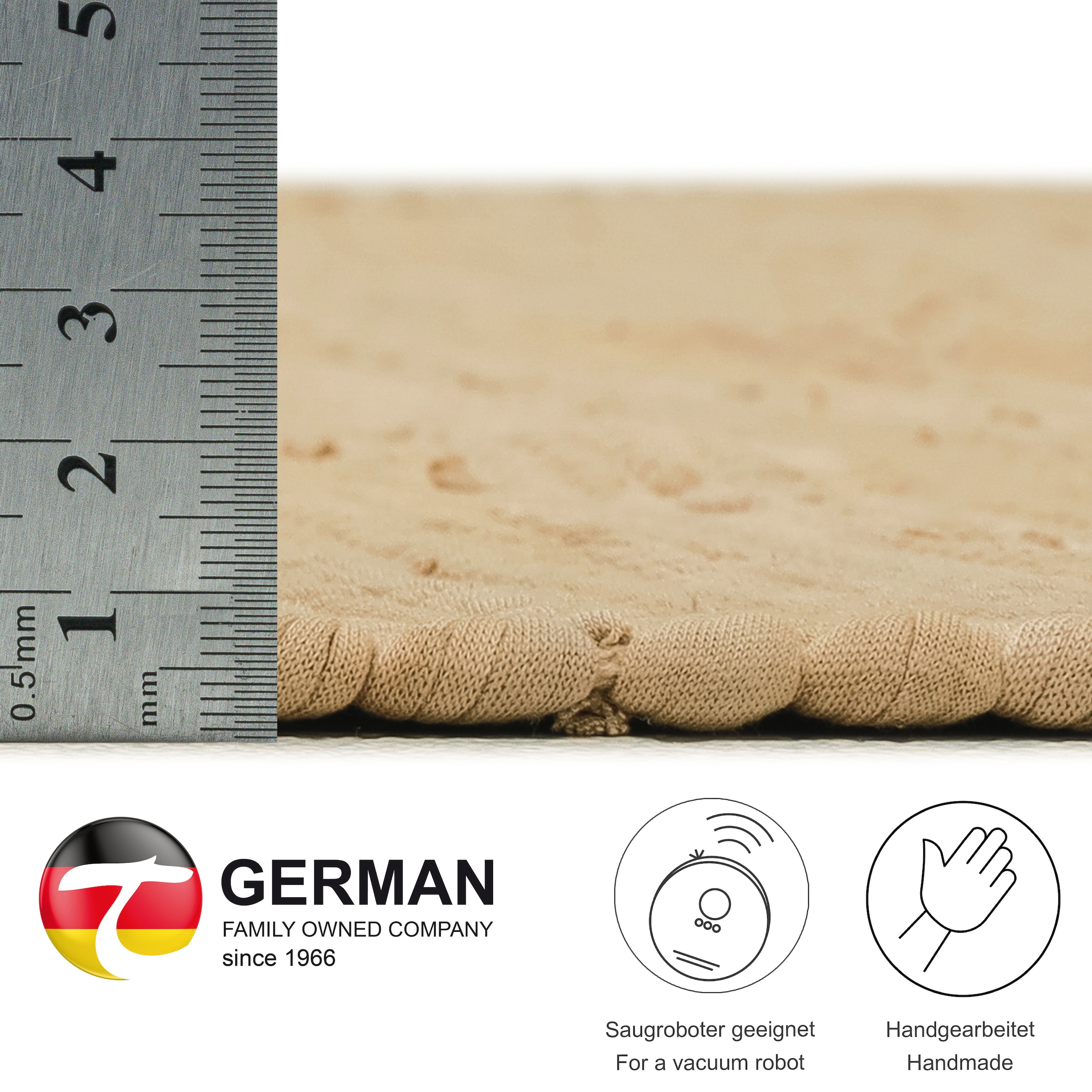 THEKO Teppich »Happy Cotton Fleckerl, handgewebt« rechteckig 5 mm Höhe Flachgewebe, reine Baumwolle, meliert, mit Fransen, auch als Läufer