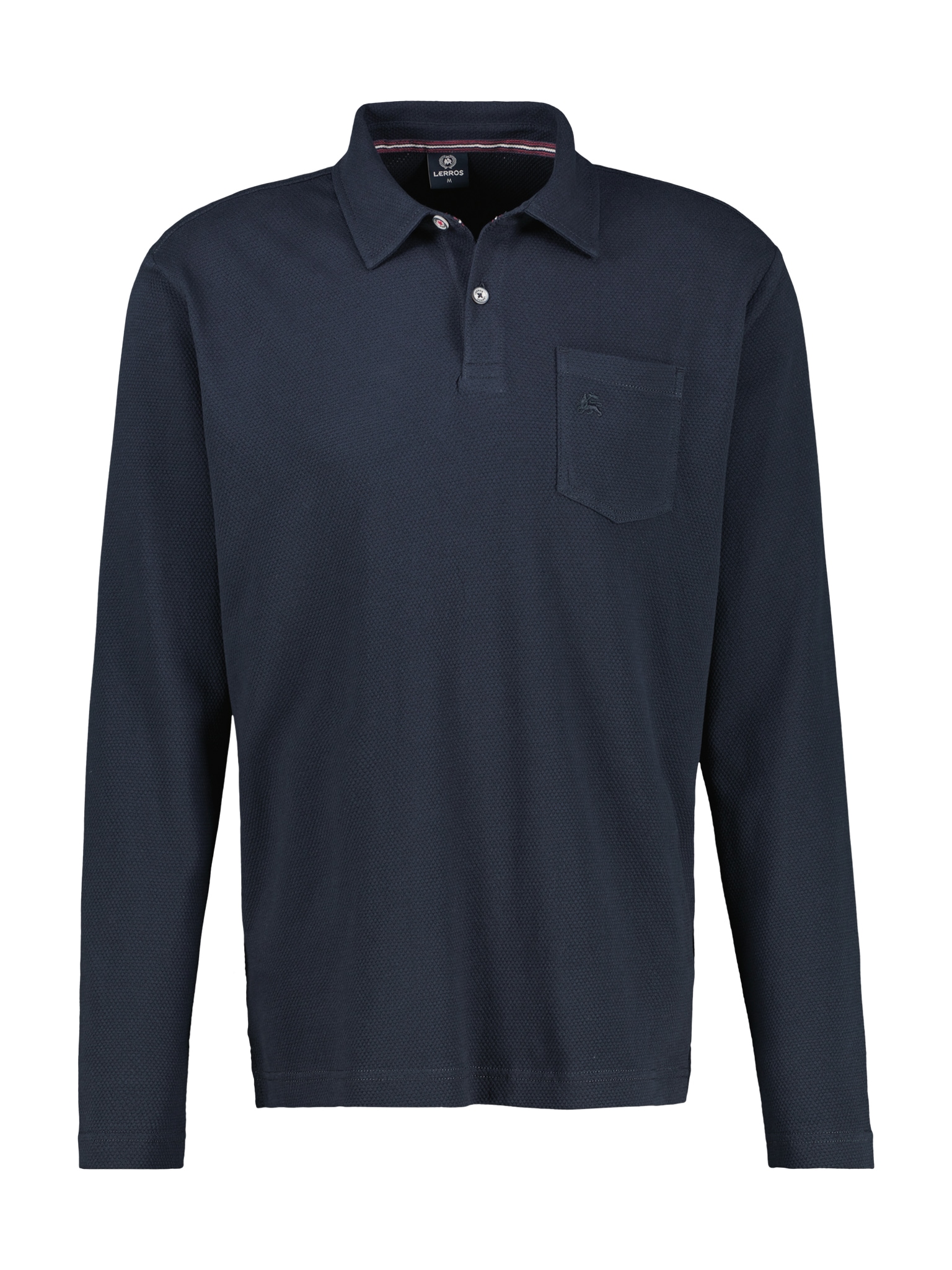 LERROS Langarm-Poloshirt, mit Logo Stickerei