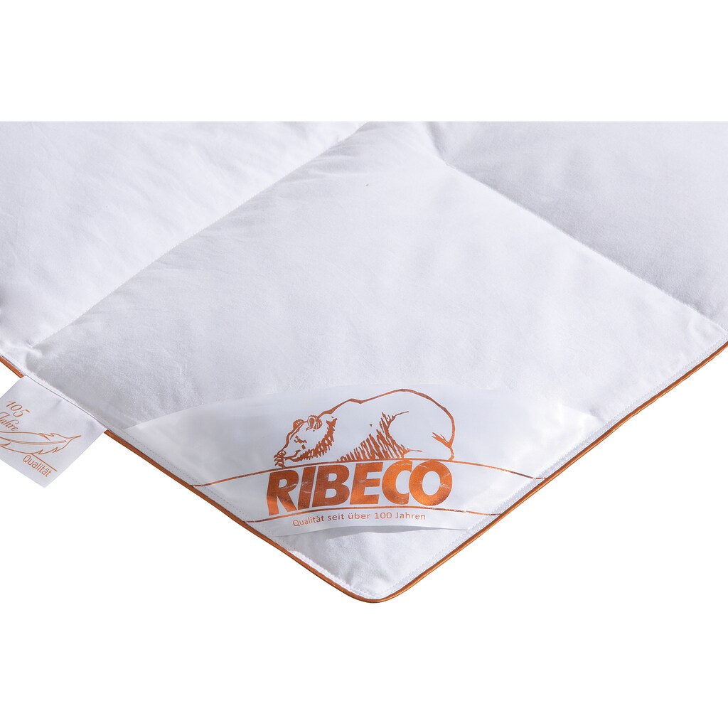 RIBECO Daunenbettdecke + Kopfkissen »Richard, Bettwaren-Set in 135x200 oder 155x220 cm, Sommer oder Winter«, (Spar-Set)