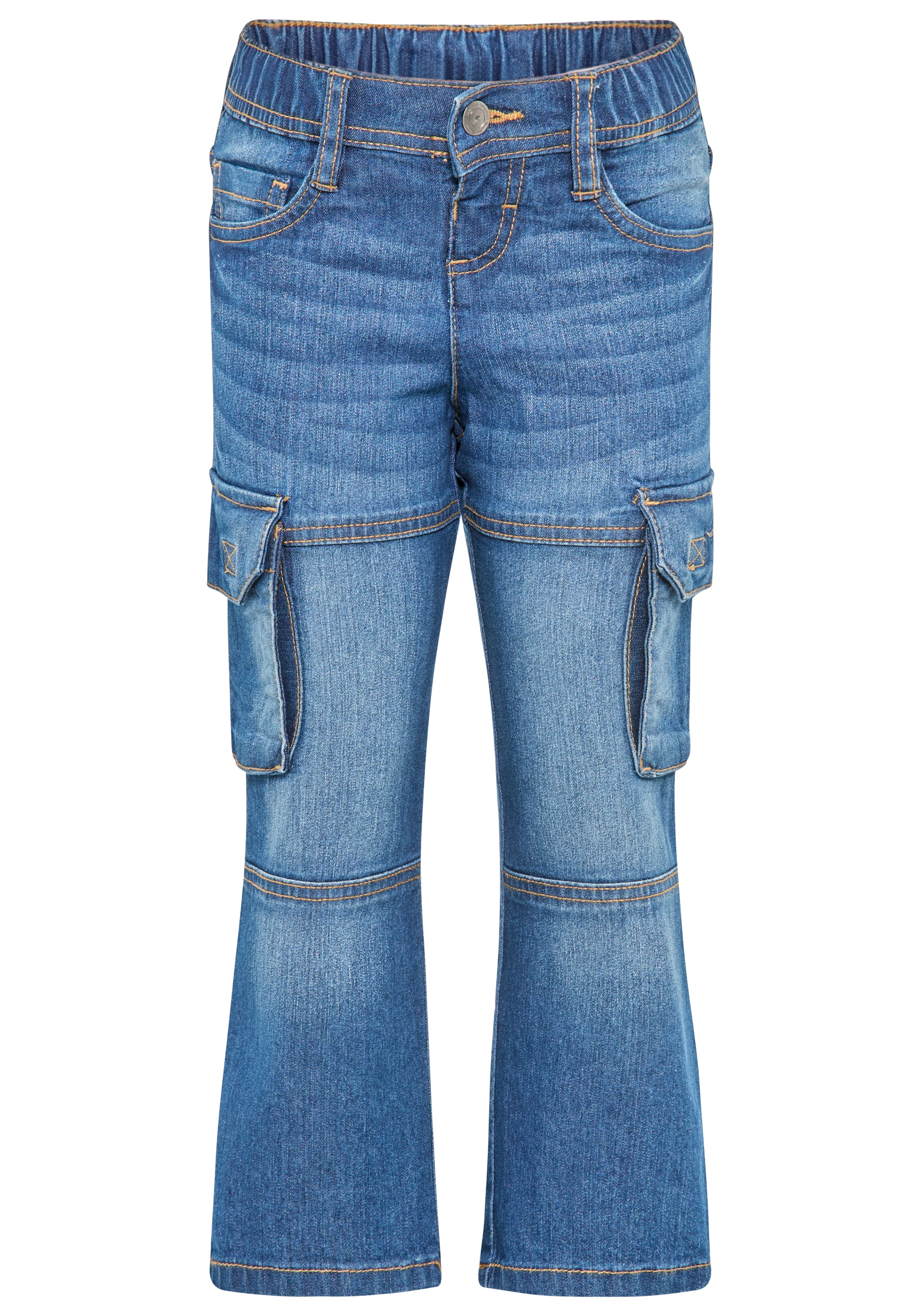 KangaROOS Schlupfjeans »Cargo-Jeans für kleine Jungen«, Stretchjeans mit coolen Cargotaschen
