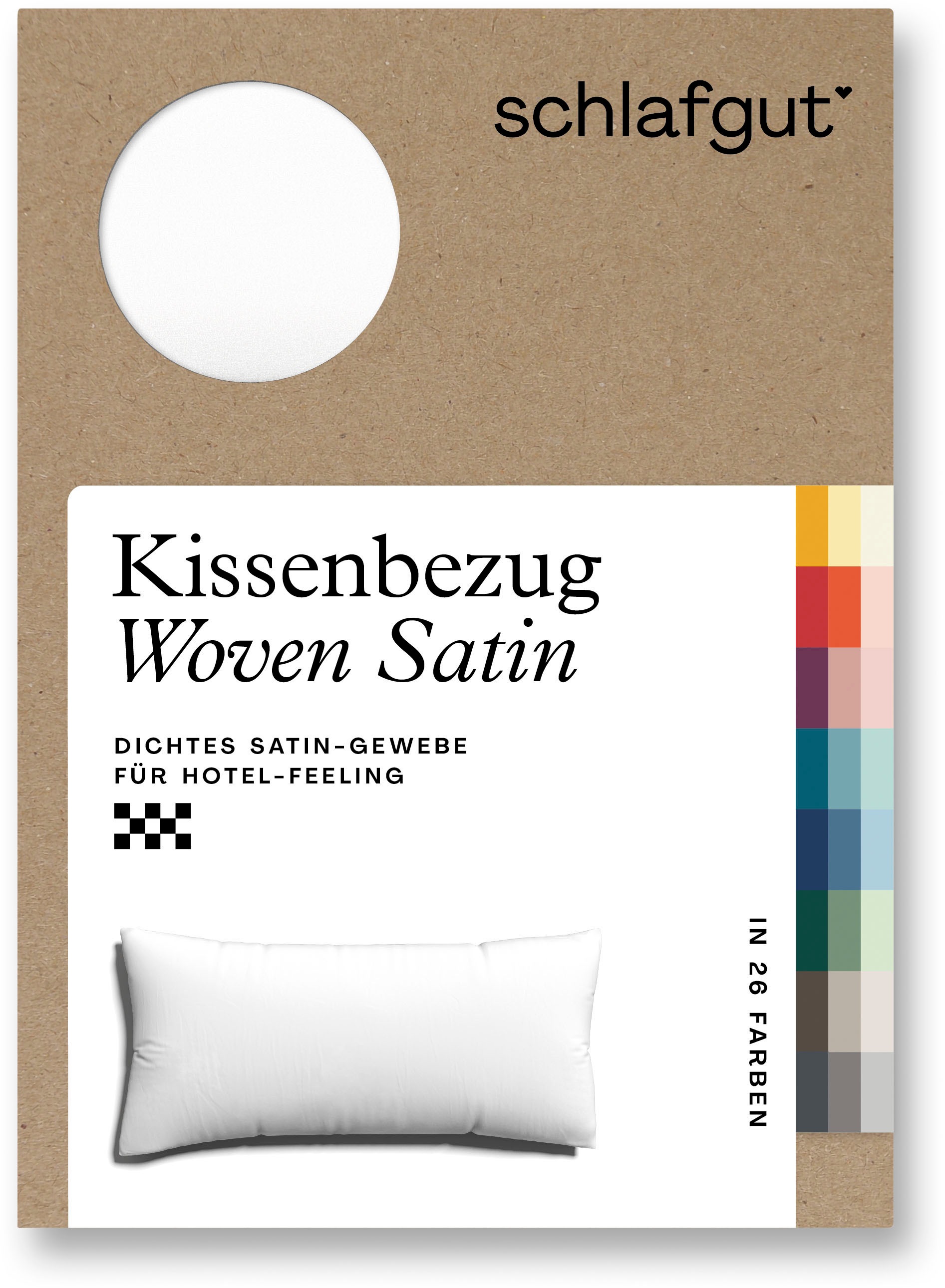 Schlafgut Kissenbezug »Woven Satin aus Mako-Baumwolle, langlebig, pflegeleicht, dicht gewebt«, (1 St.), Kissenhülle mit Reißverschluss, passender Bettbezug erhältlich