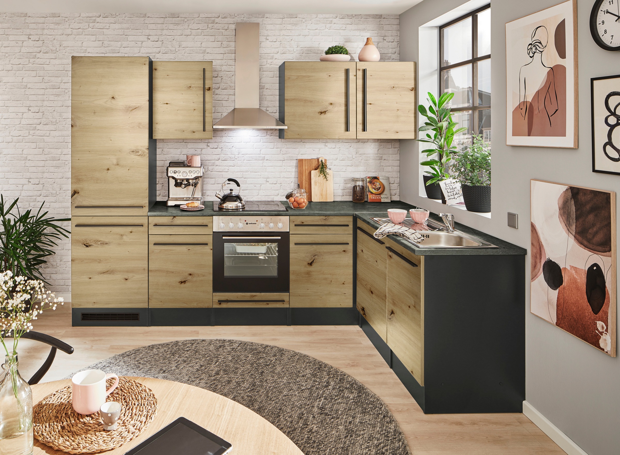 BASIC by Balculina Winkelküche »Jazz« Stellbreite 280x175 cm, wahlweise mit E-Geräten