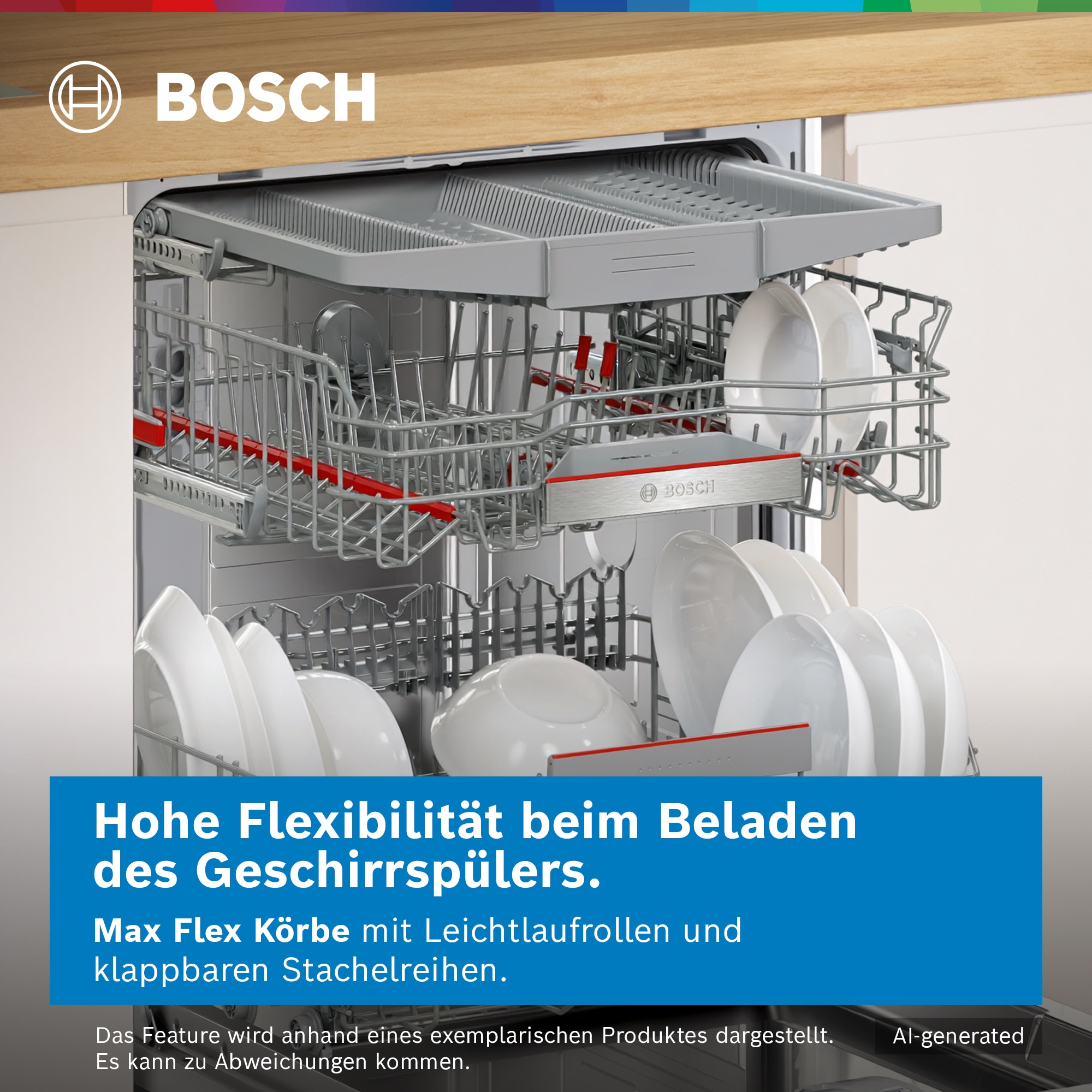BOSCH vollintegrierbarer Geschirrspüler XXL, Serie 6 »SBV6ZCX16E« 14 Maßgedecke Hervorragendes Perfect Dry & flexible, leicht laufende Max Flex Körbe