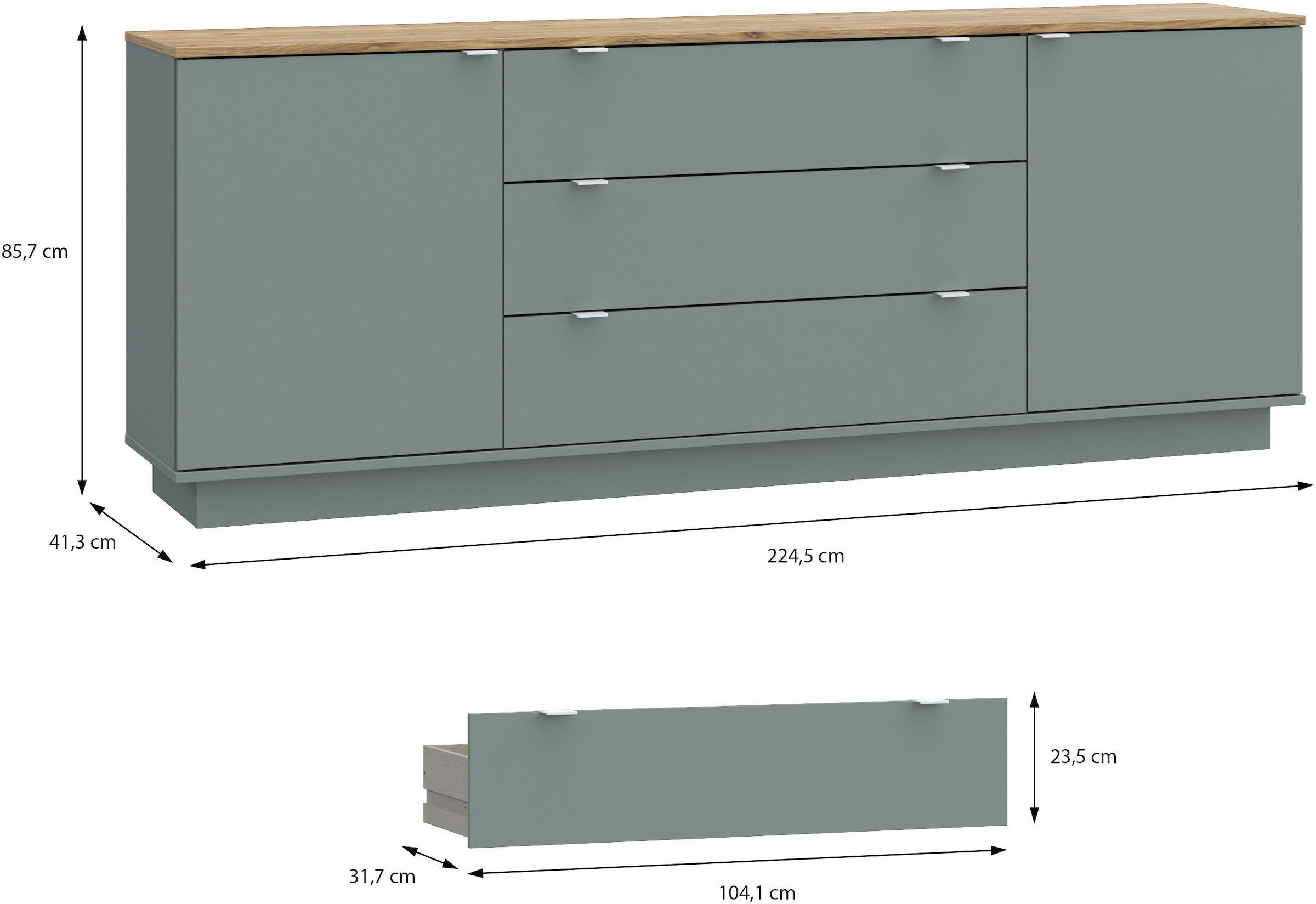 FORTE Sideboard B/H/T 224,5/85,7/41,3 cm