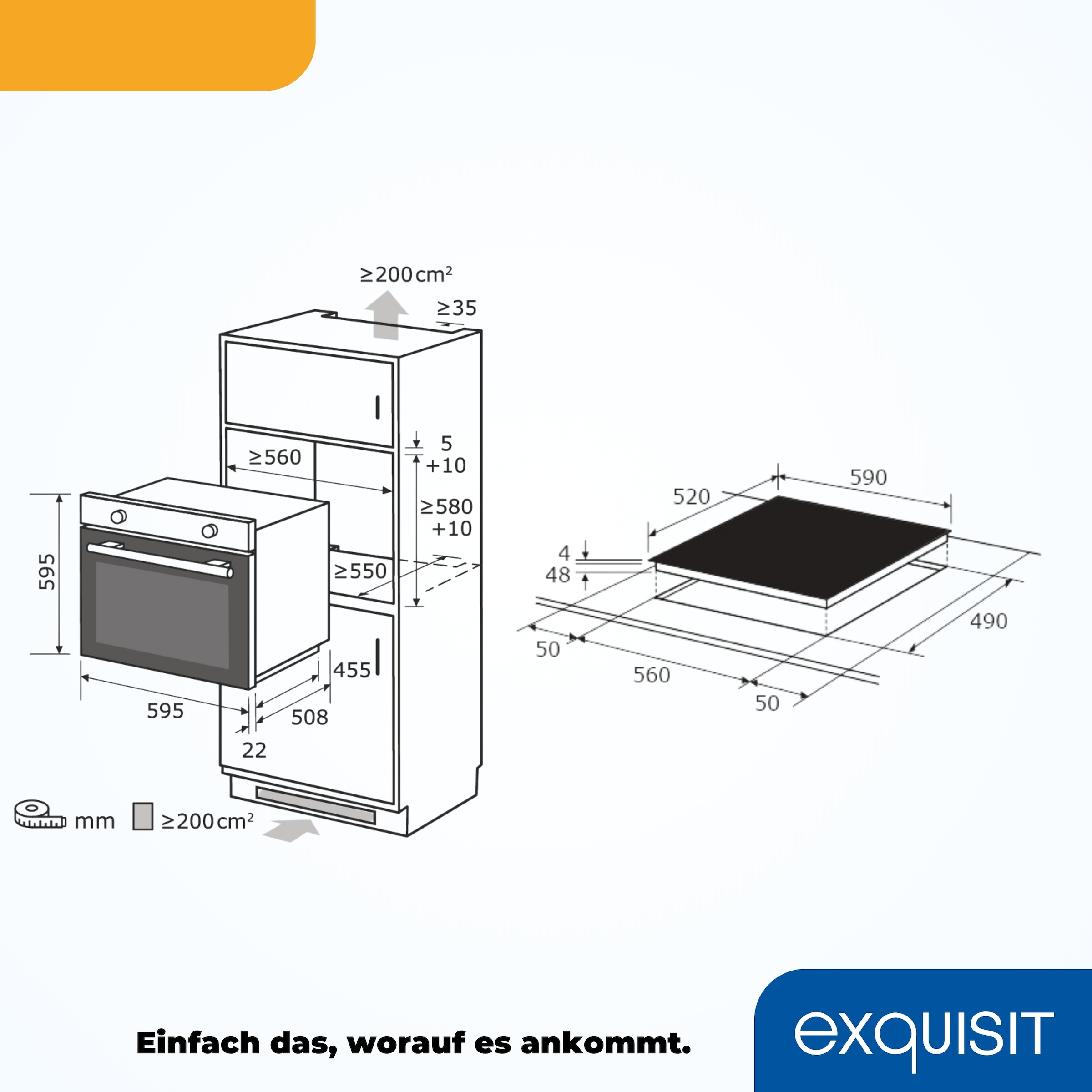exquisit Backofen-Set »EBE257-H-020 schwarz« Set, 2 Stk. tlg.