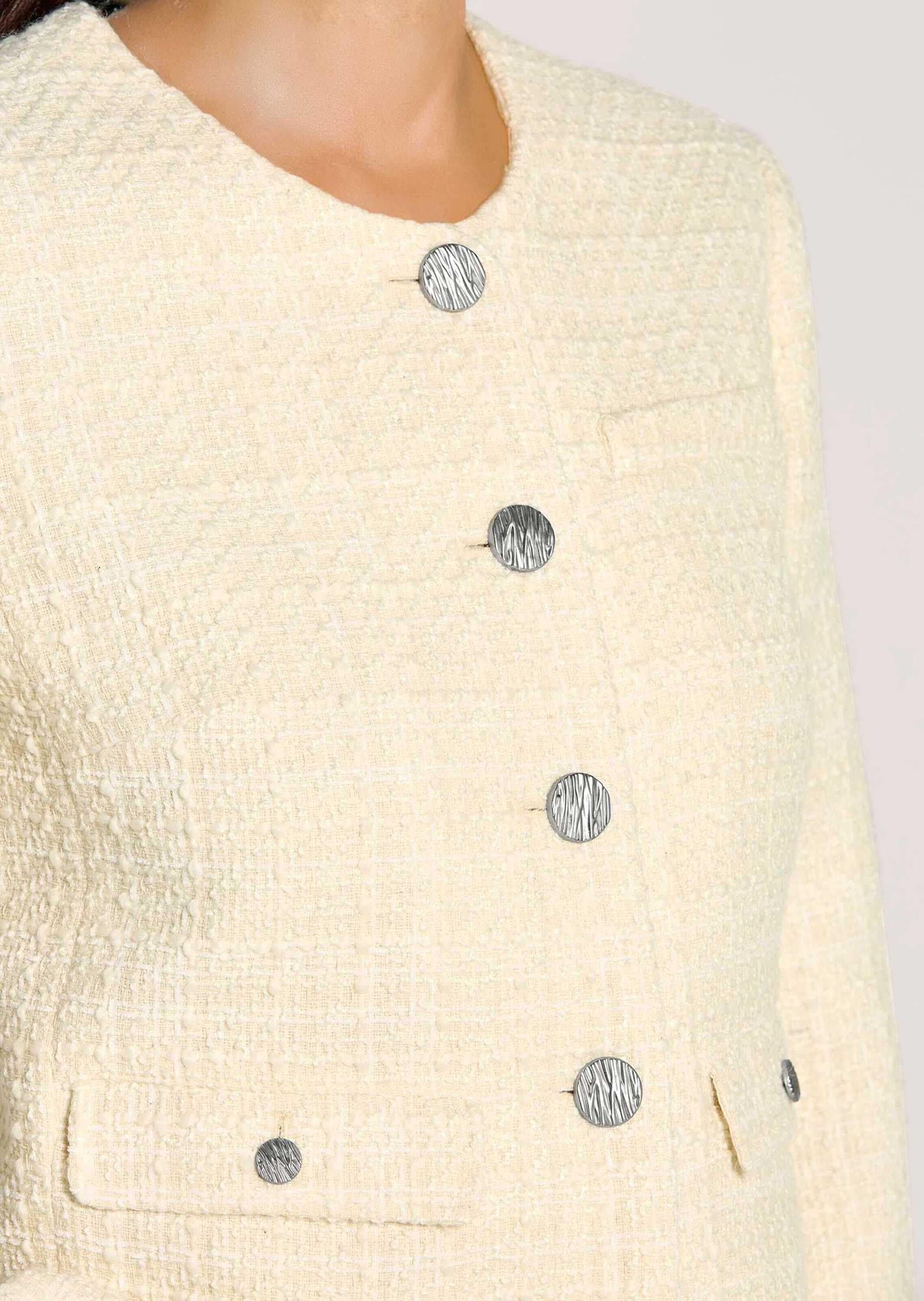 MADELEINE Jerseyblazer »Blazer Eleganter Tweed-Kurzblazer mit Metallknöpfen« Edle Metallknöpfe