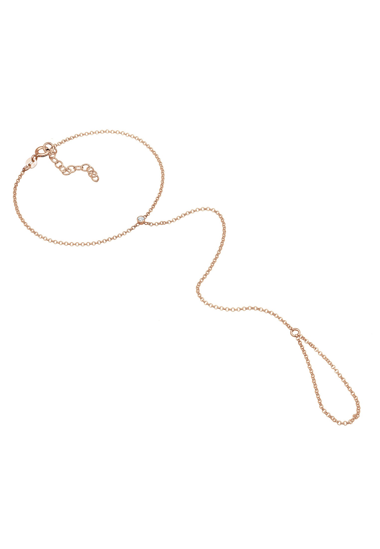 Elli Armkette »Armband Handchain mit Glas Kristalle Weiß 925 Sterling Silber«