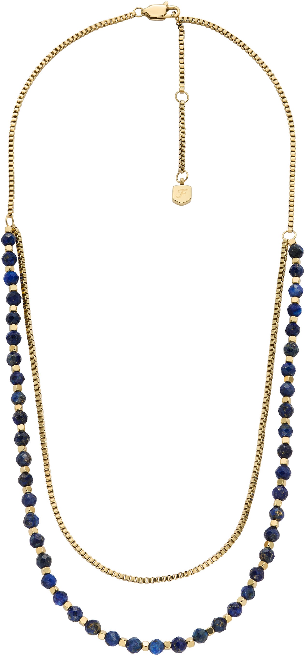 Fossil Kette ohne Anhänger »Schmuck Geschenk Edelstahl All Stacked Up Bead, JA7246710, JA7247710«, mit Malachit (synth.) oder Lapislazuli