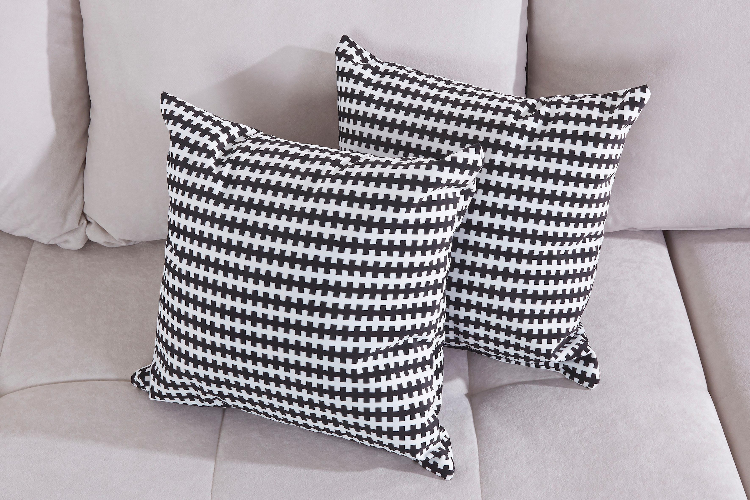 COLLECTION AB Wohnlandschaft »XXL-Josy U-Form, Breite 333 cm, mit 2 Recamieren 77 & 97 cm«, inkl. Bettfunktion, Bettkasten, mit 5 gleich großen Rückenkissen