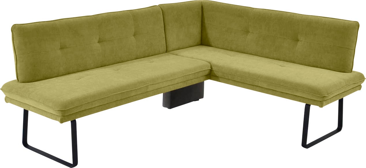 K+W Komfort & Wohnen Eckbank 1 Stk. tlg. Polstereckbank in Spitzkissenoptik, Sitz und Rücken gesteppt