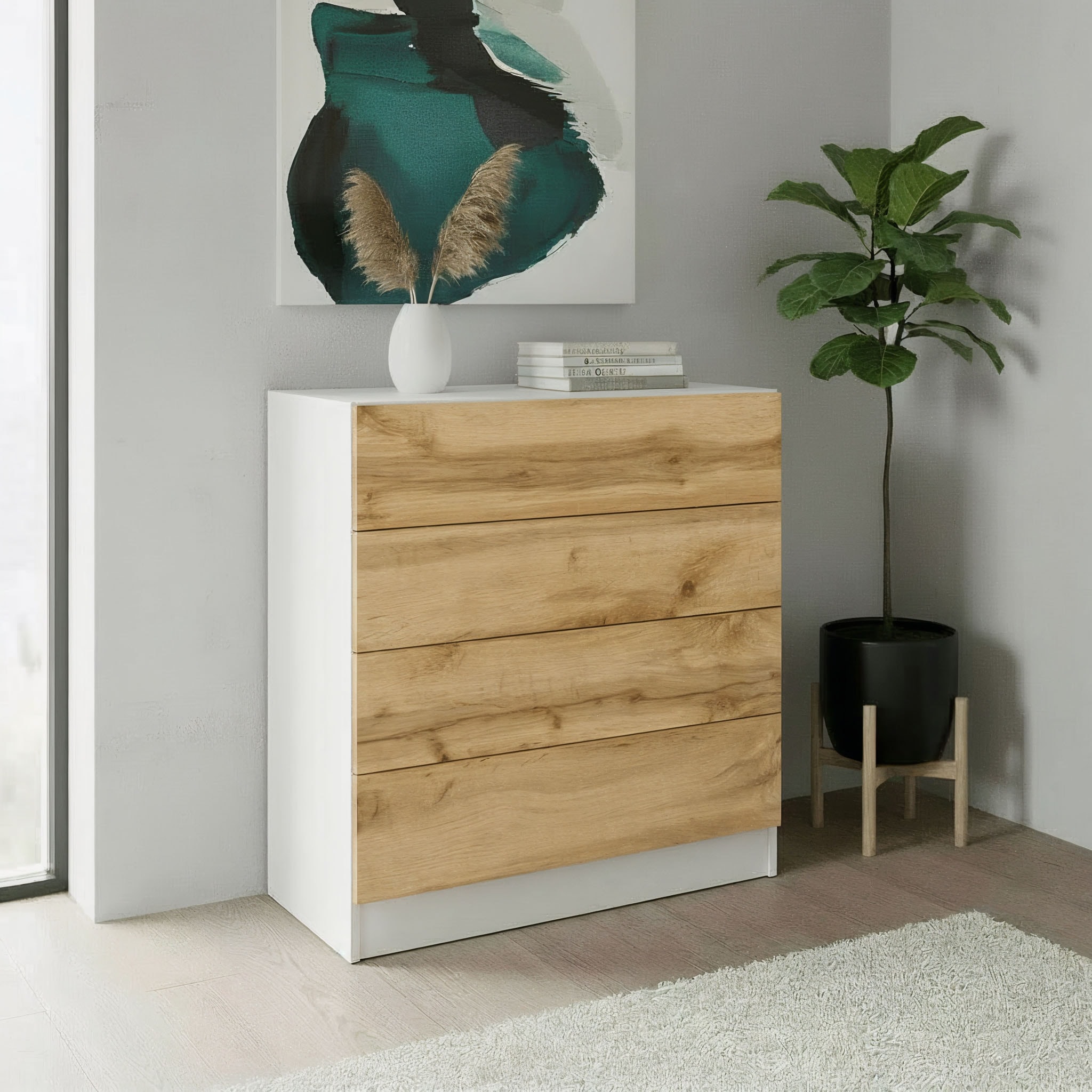 borchardt Möbel Kommode "Vaasa, Breite 76cm, Höhe 79cm, grifflos"