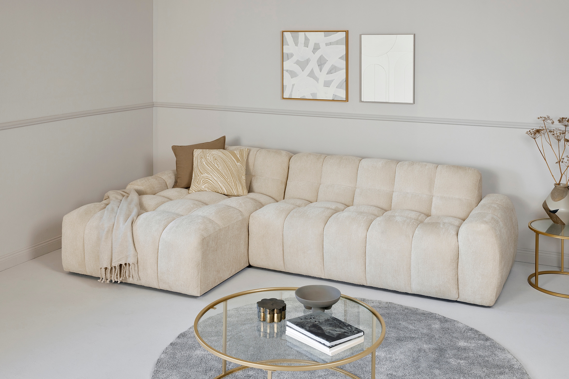 Jahnke Ecksofa »RELAX BUBBLE CORNER« Platz für bis zu 5 Personen,Taschenfederkernpolsterung,L-Form,B:305 cm