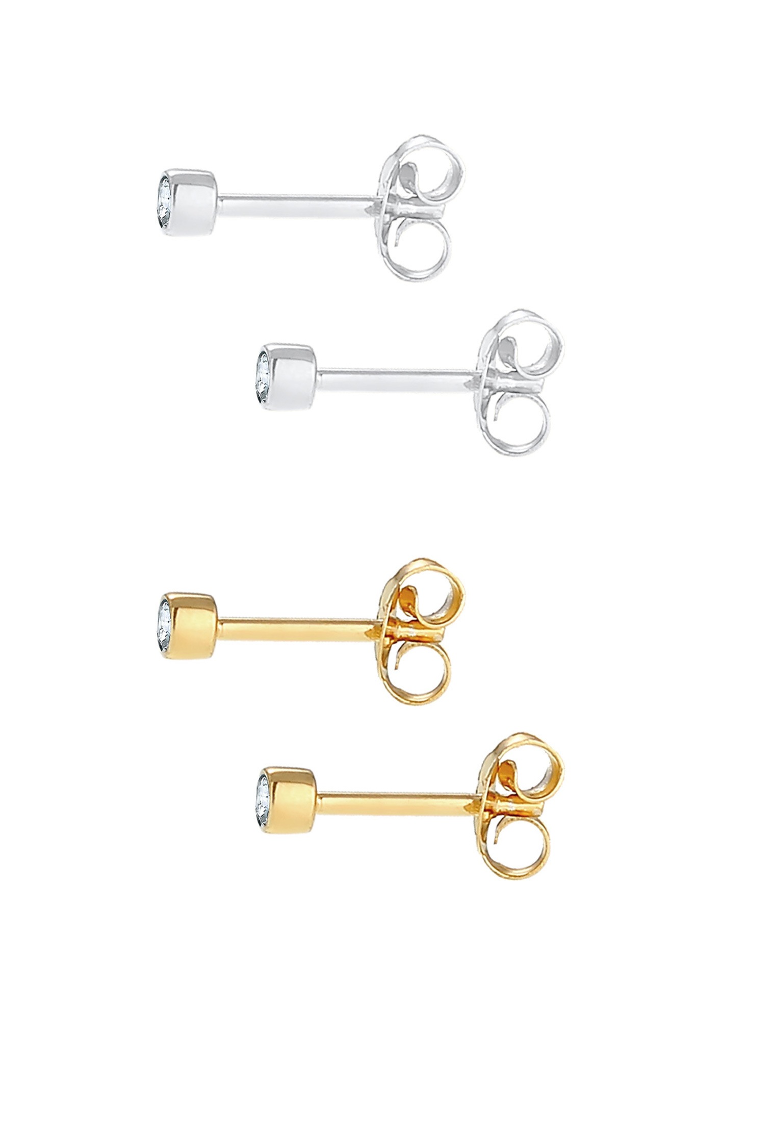Elli Ohrstecker-Set »Ohrringe Rund Kristalle (2er Set) 925 Silber«
