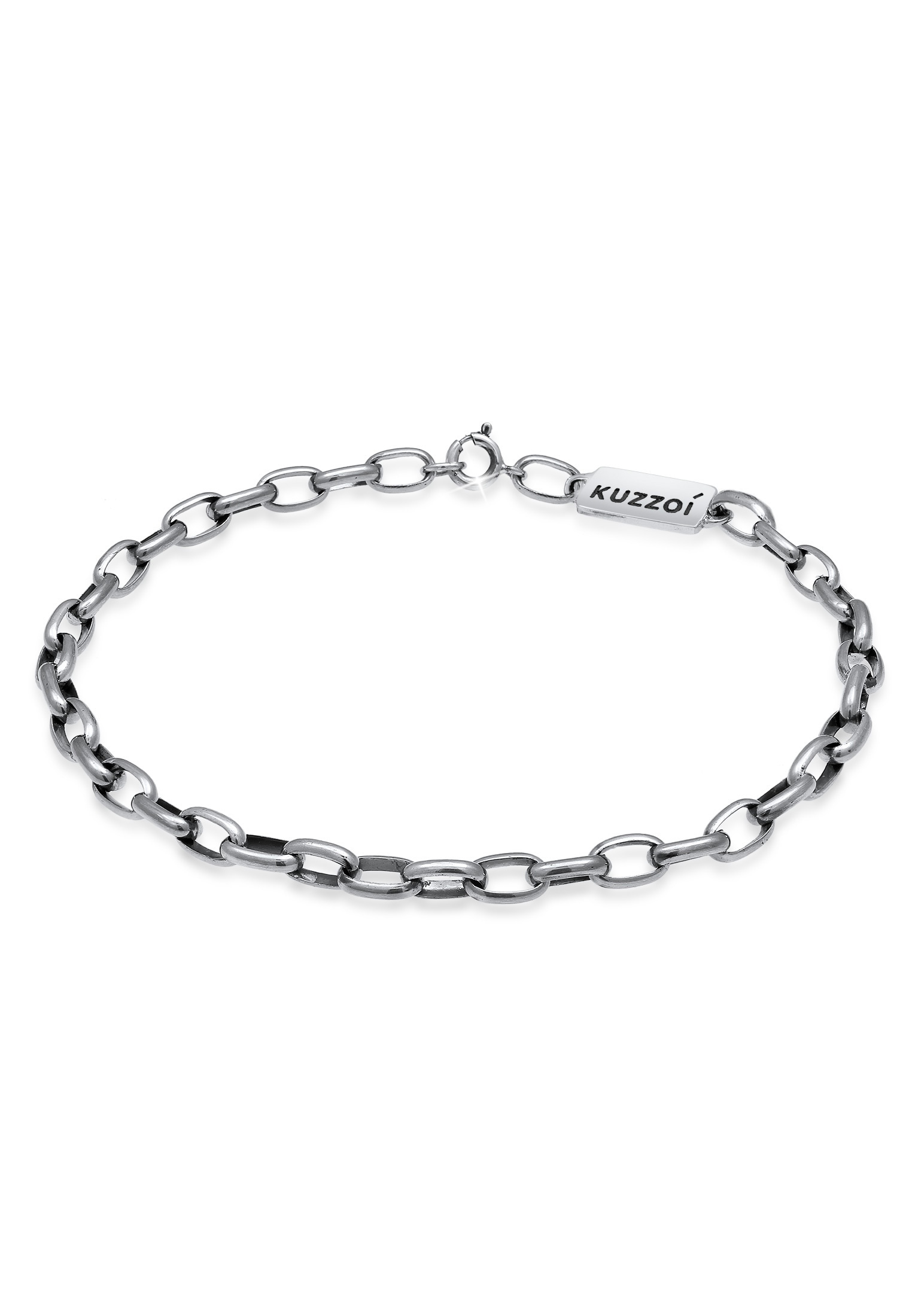 Kuzzoi Armkette »Armband Herren Gliederkette Oval Basic 925 Silber«