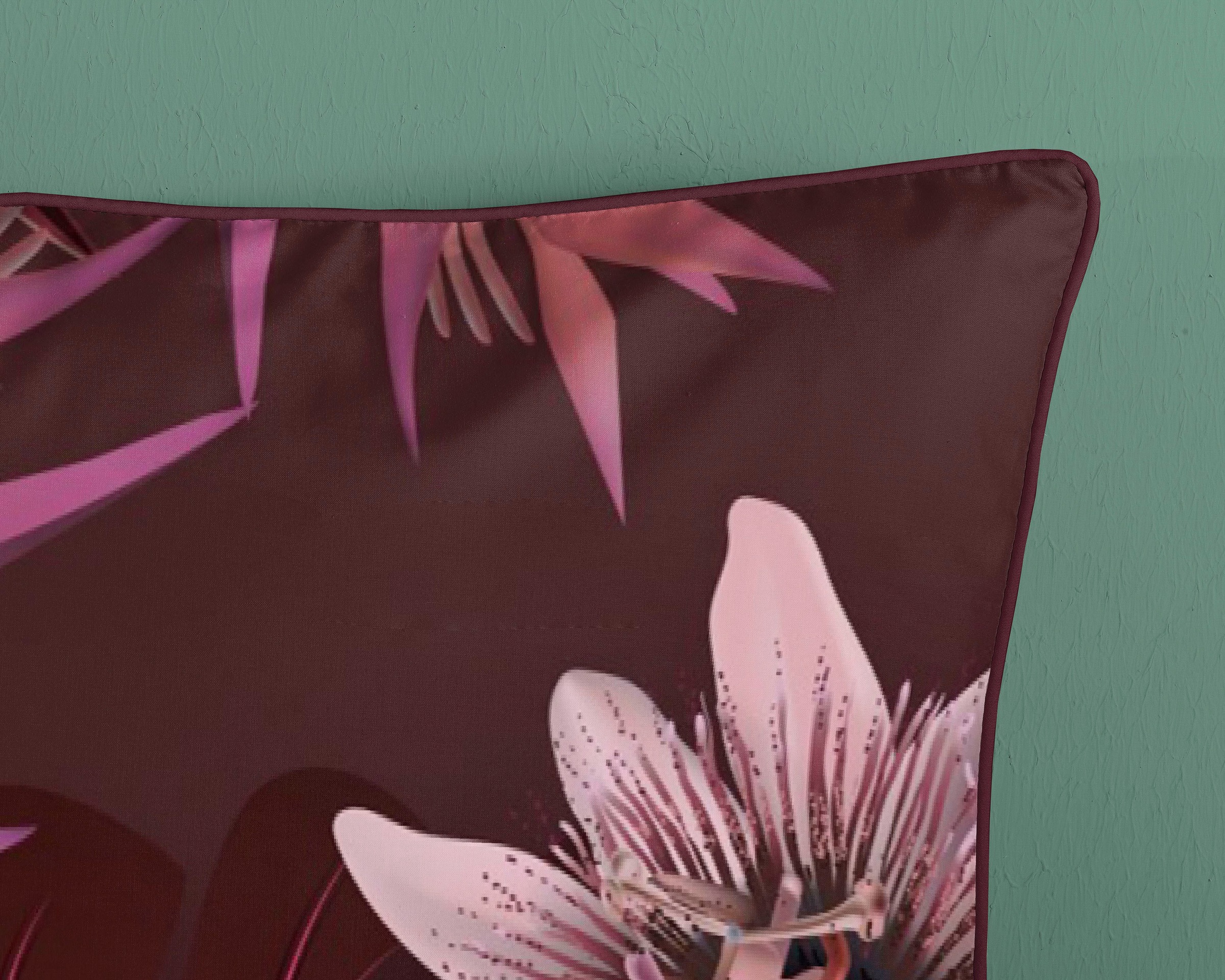 Descanso Wendebettwäsche »Farze«, Baumwolle, Mako Satin, 135x200, Biese, Reißverschluss, Wende, Blumen