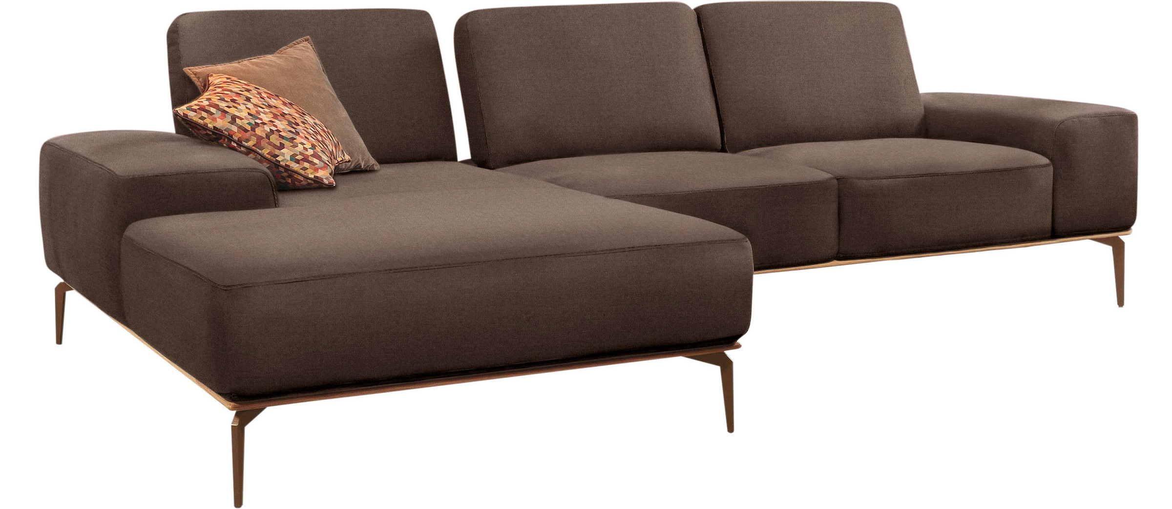 W.SCHILLIG Ecksofa »run«, mit Holzsockel, Füße in Bronze pulverbeschichtet, Breite 299 cm