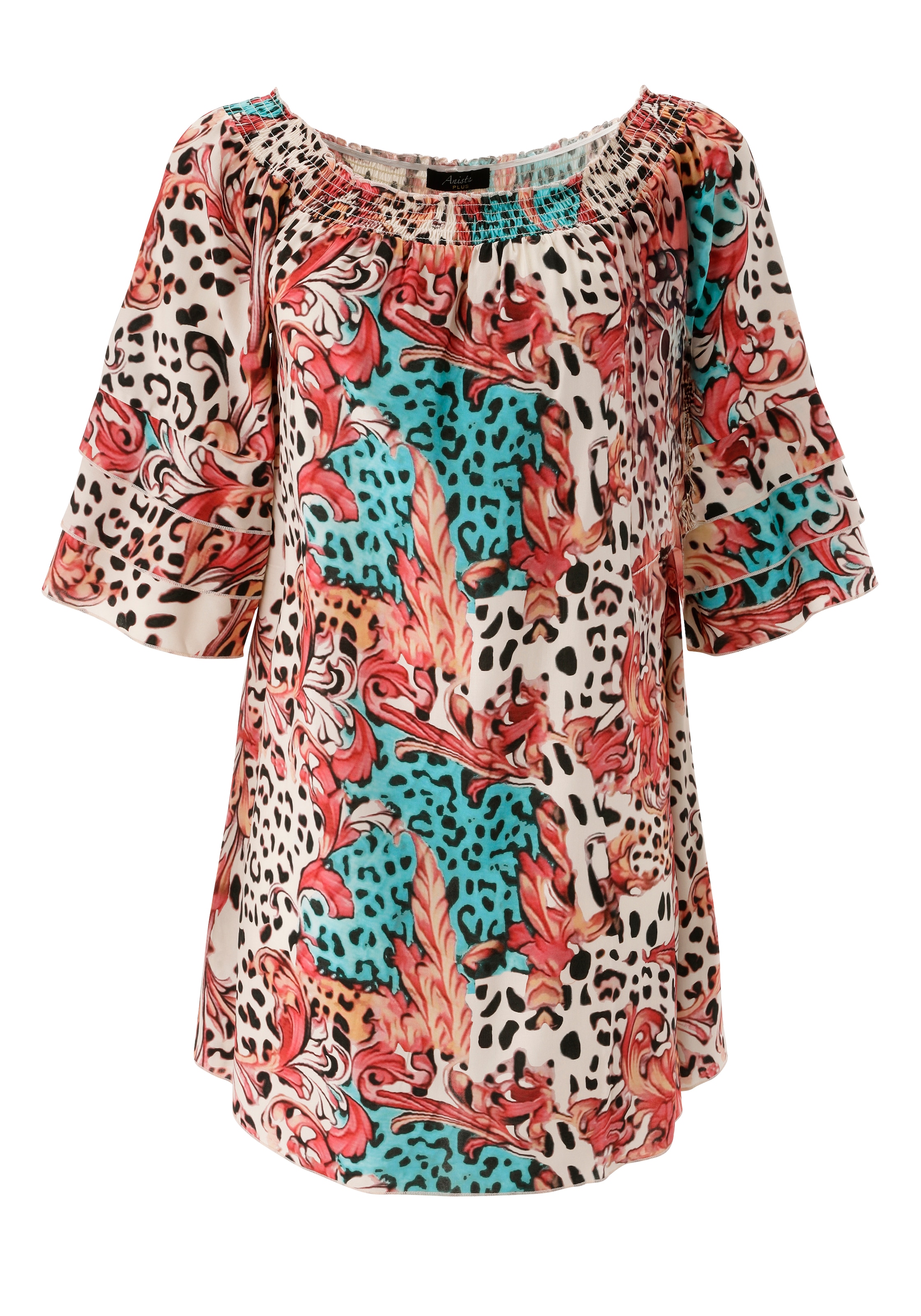 Aniston PLUS Blusenkleid mit Gummizug am Ausschnitt- NEUE KOLLEKTION