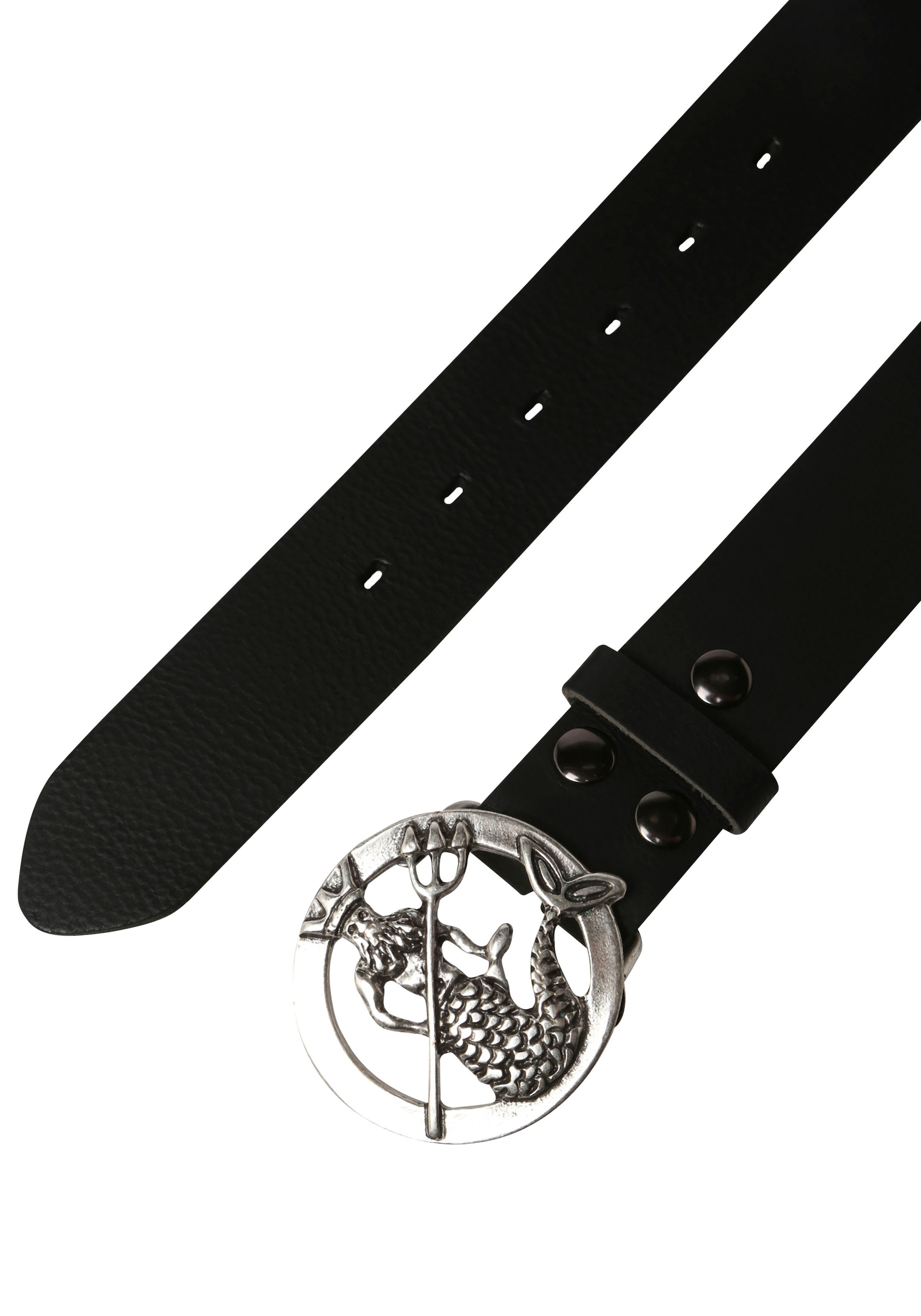 Rettungsring Gürtel Ledergürtel mit austauschbarer Schließe »Neptun Rund Silber«