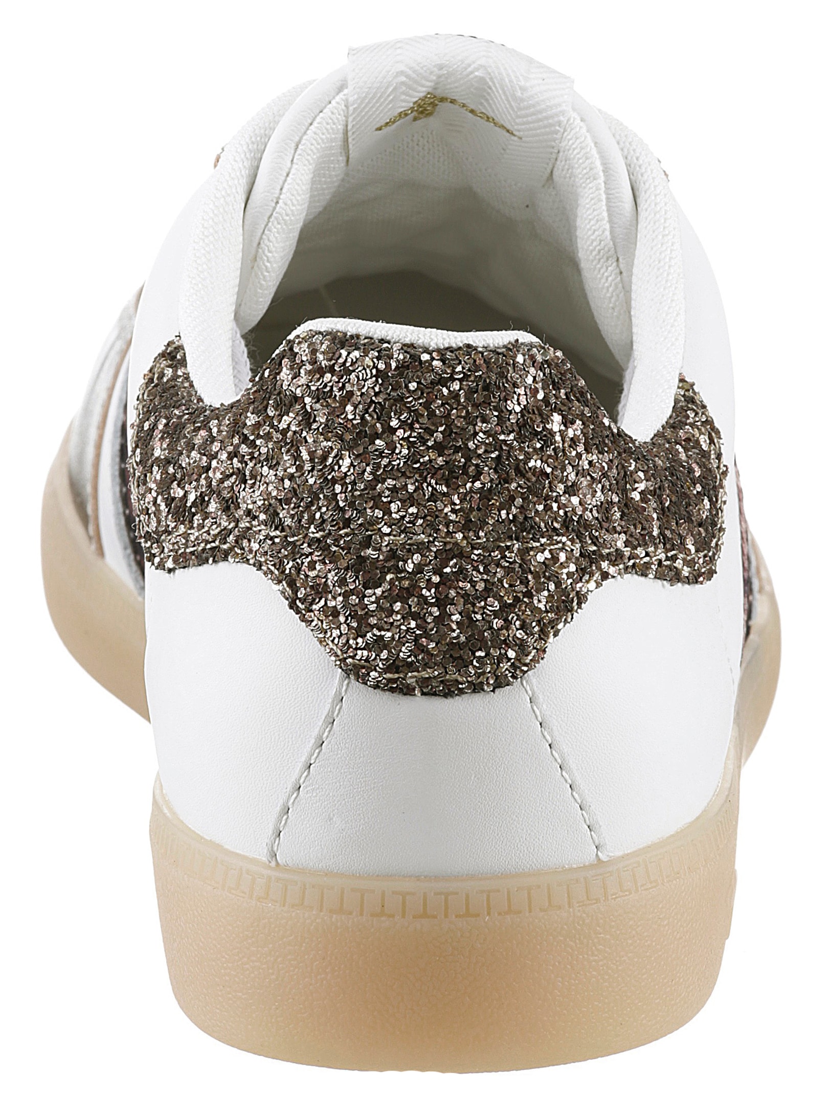 Tamaris Plateausneaker, Freizeitschuh, Halbschuh, Schnürschuh mit Glitter an der Ferse