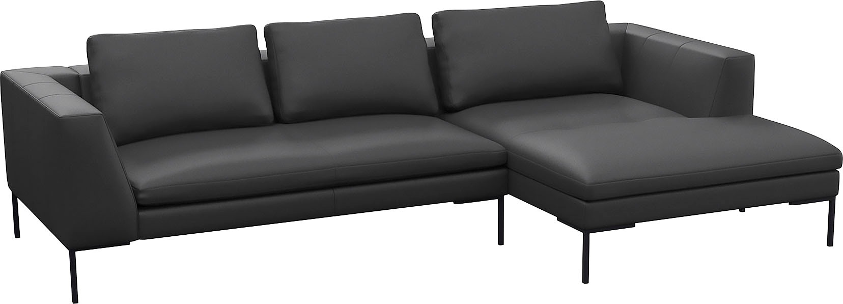 FLEXLUX Ecksofa »Loano, toller Sitzkomfort, L-Form«, modernes Sofa, frei im Raum stellbar, lose Kissen, Kaltschaum im Sitz
