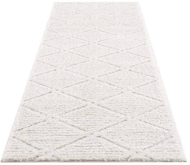 Carpet City Hochflor-Läufer »Focus 2997«, rechteckig, 20 mm Höhe, besonders weich, Uni Farben, Rauten-Optik, 3D-Effekt