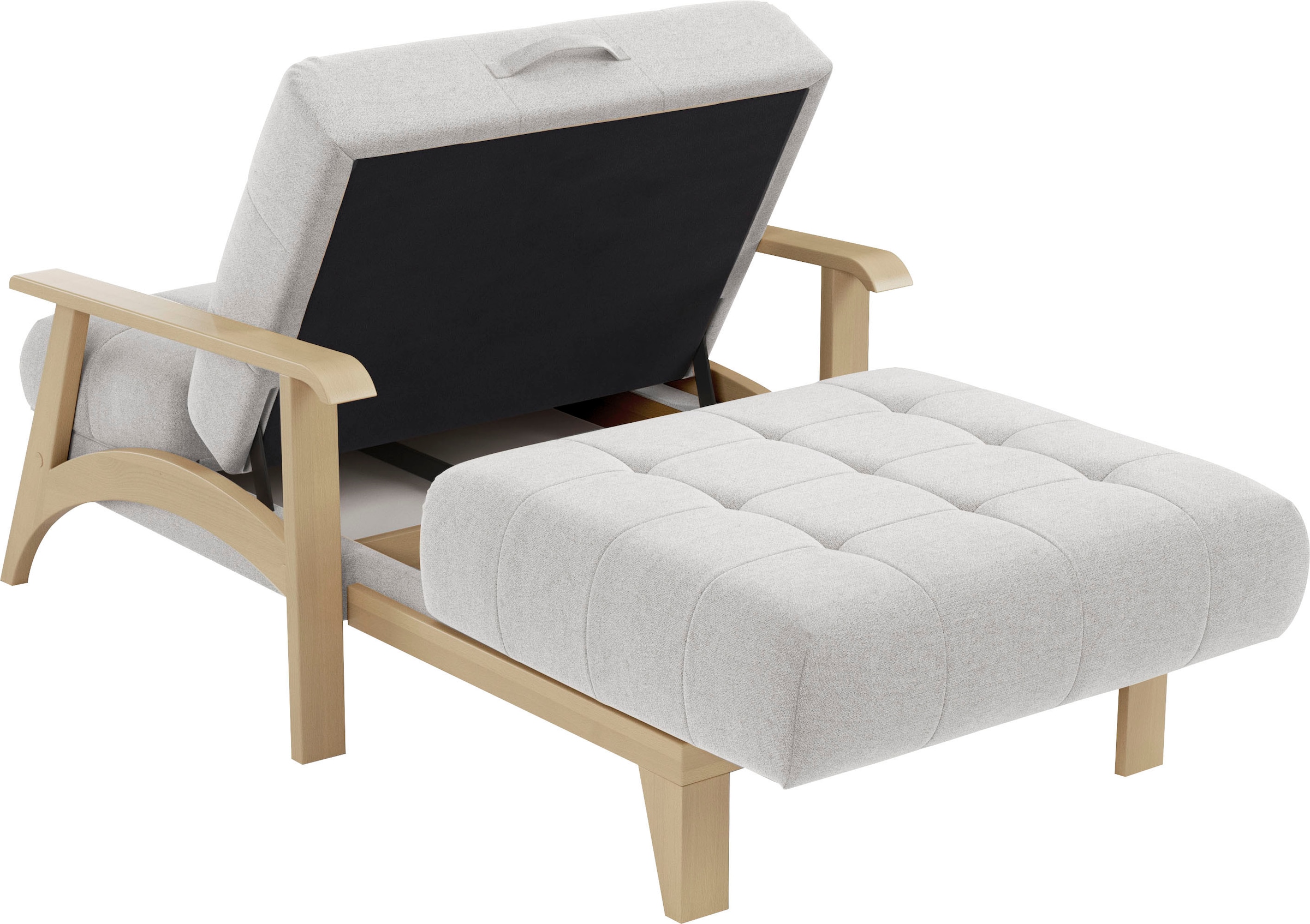 sit&more Recamiere »Billund«, Armlehnen aus Buchenholz in natur, verschiedene Bezüge und Farben