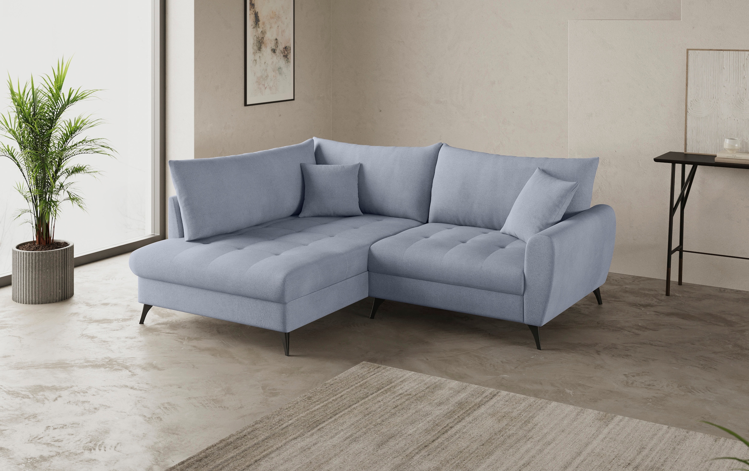 Mr. Couch Ecksofa »Blackburn II L-Form«, Wahlweise mit Kaltschaumpolsterung bis 140 kg belastbar