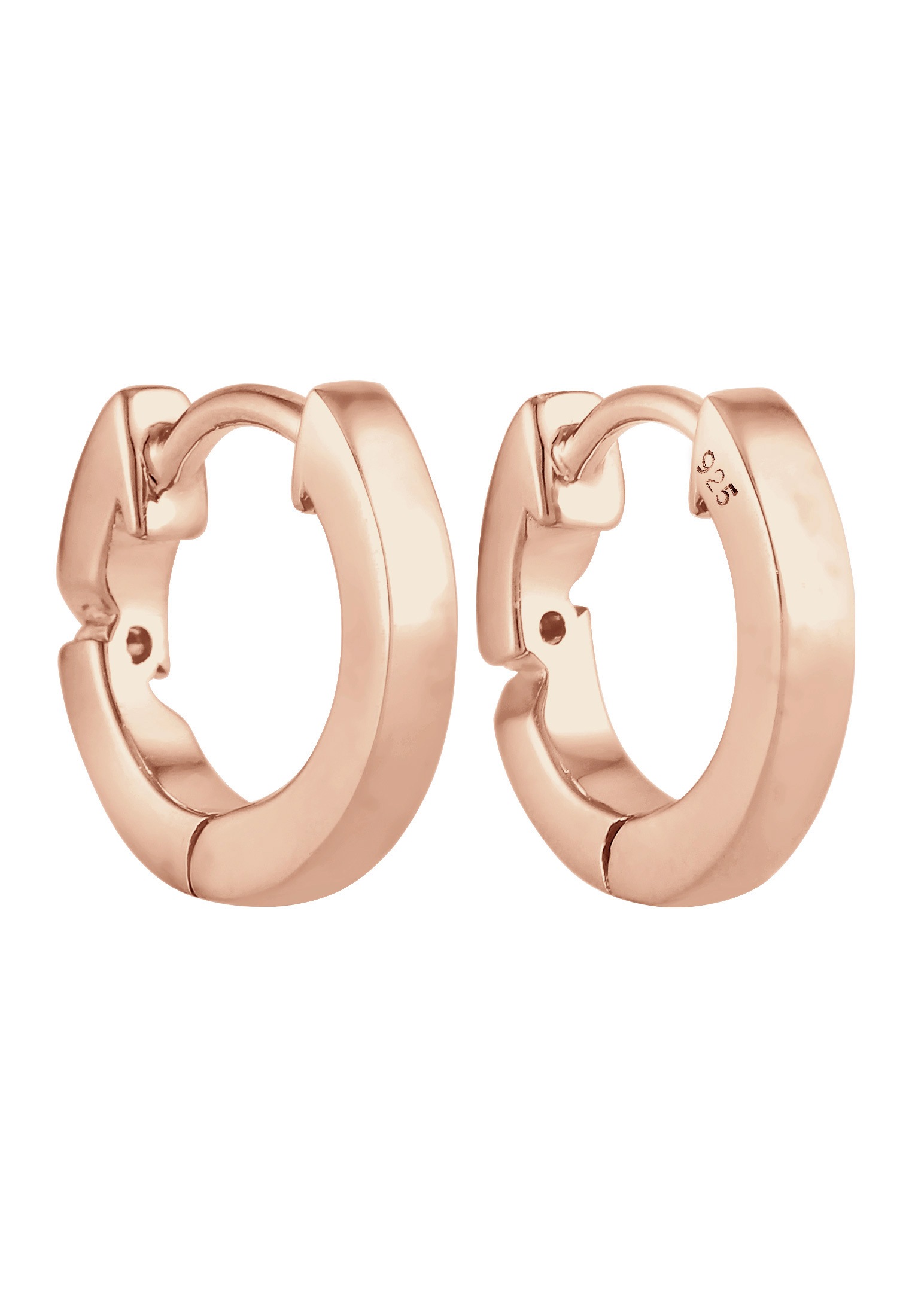 Elli DIAMONDS Paar Creolen »Ohrringe Creolen Basic Diamant (0.03 ct.) 925 Silber«
