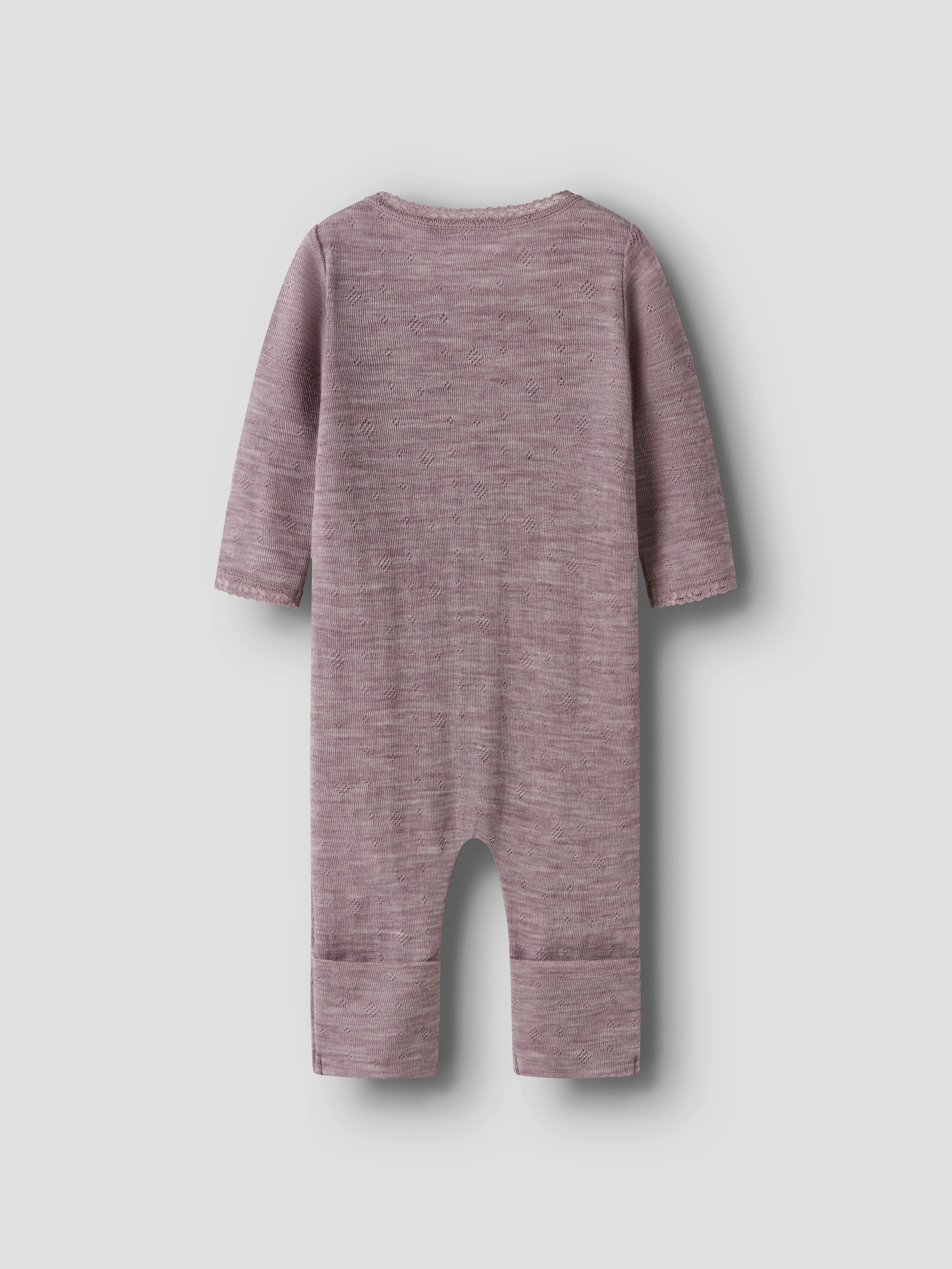 Name It Schlafanzug »NBFWANG WOOL NEEDLE NIGHTSUIT SOLID NOOS« aus Wolle, Regular Fit, mit Reißverschluss und Kinnschutz