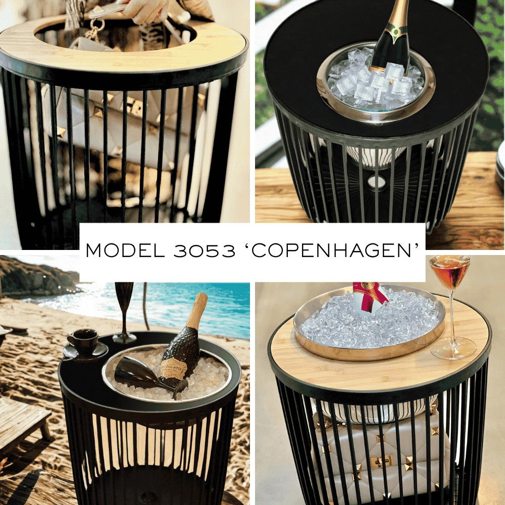 COOTAB Cooler Table Beistelltisch »Beistelltisch mit Edelstahl-Weinkühler Copenhagen 45 cm schwarz« 1 Stk. tlg.