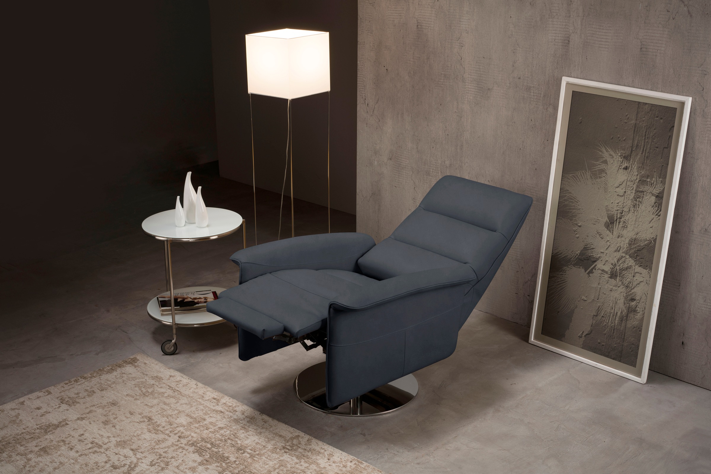 Egoitaliano Sessel »Kelly Designsessel«, drehbar, manuelle Relaxfunktion mit Push-Back-Mechanismus