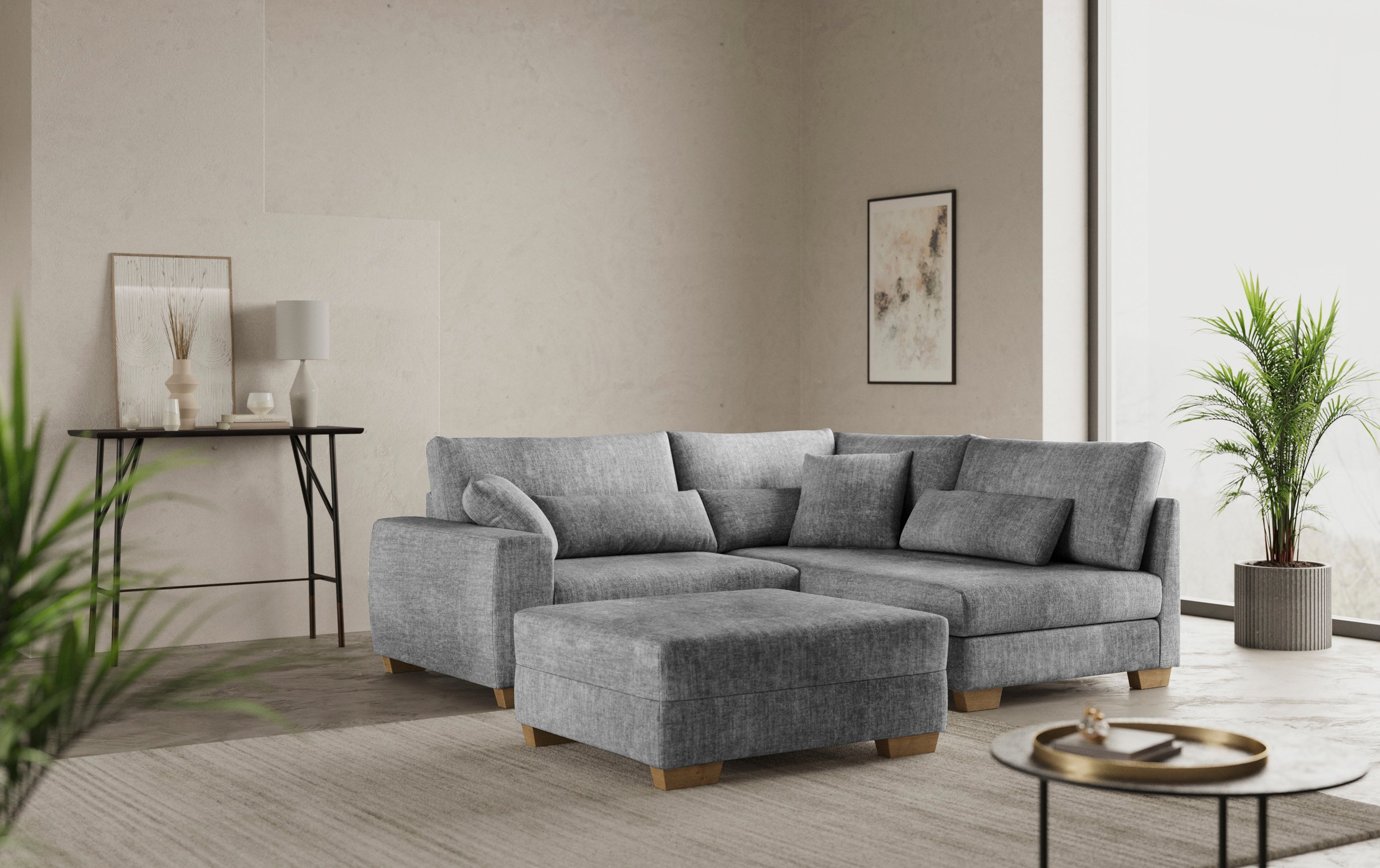 Mr. Couch Hocker »Helena«, Mit Federkern, wahlweise mit DuraSpring-Taschenfederkern