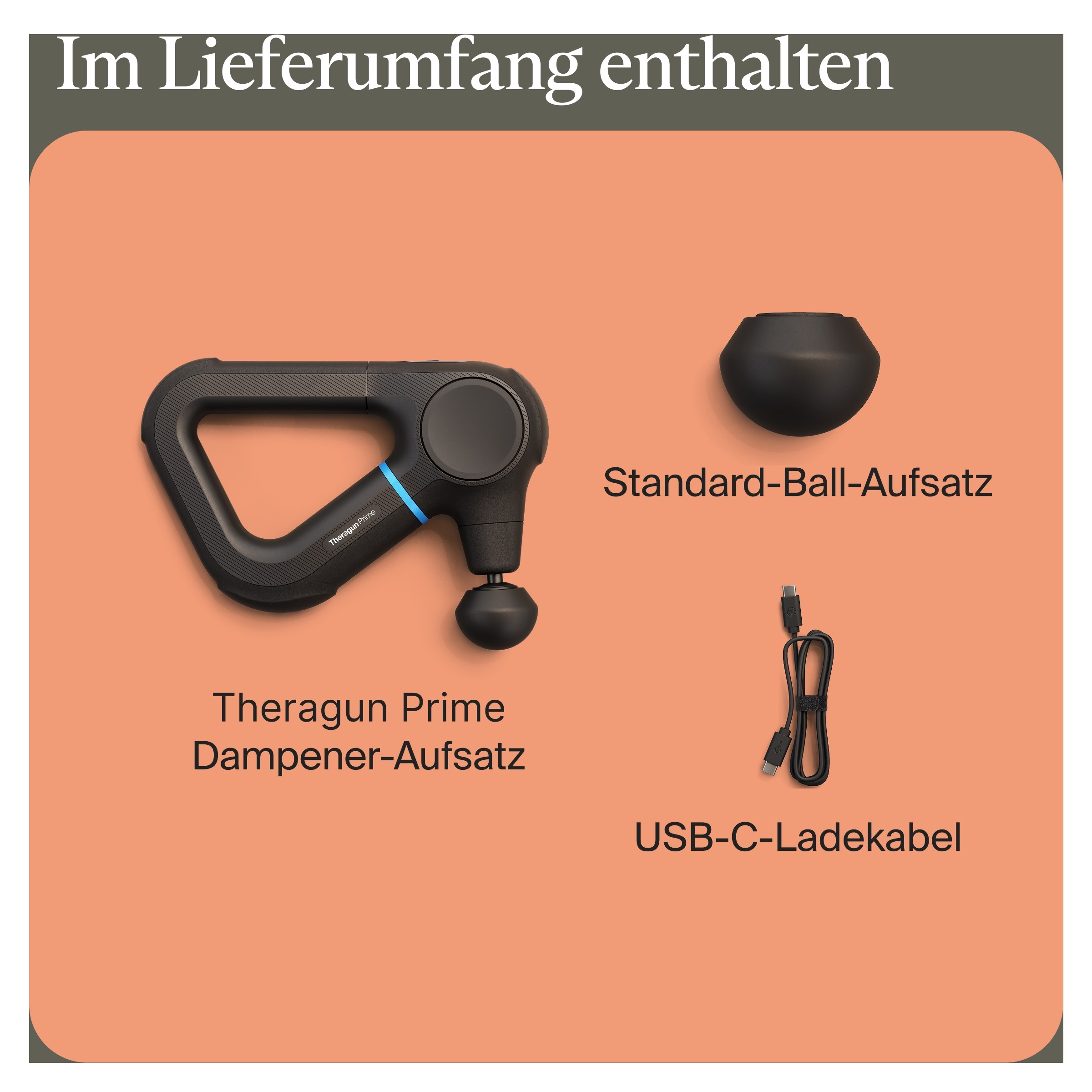 Therabody Massagepistole »Theragun Prime (6.Generation), robusten, stoßfesten Design« Schmerzen lindern, Flexibilität & Leistung steigern, Regeneration