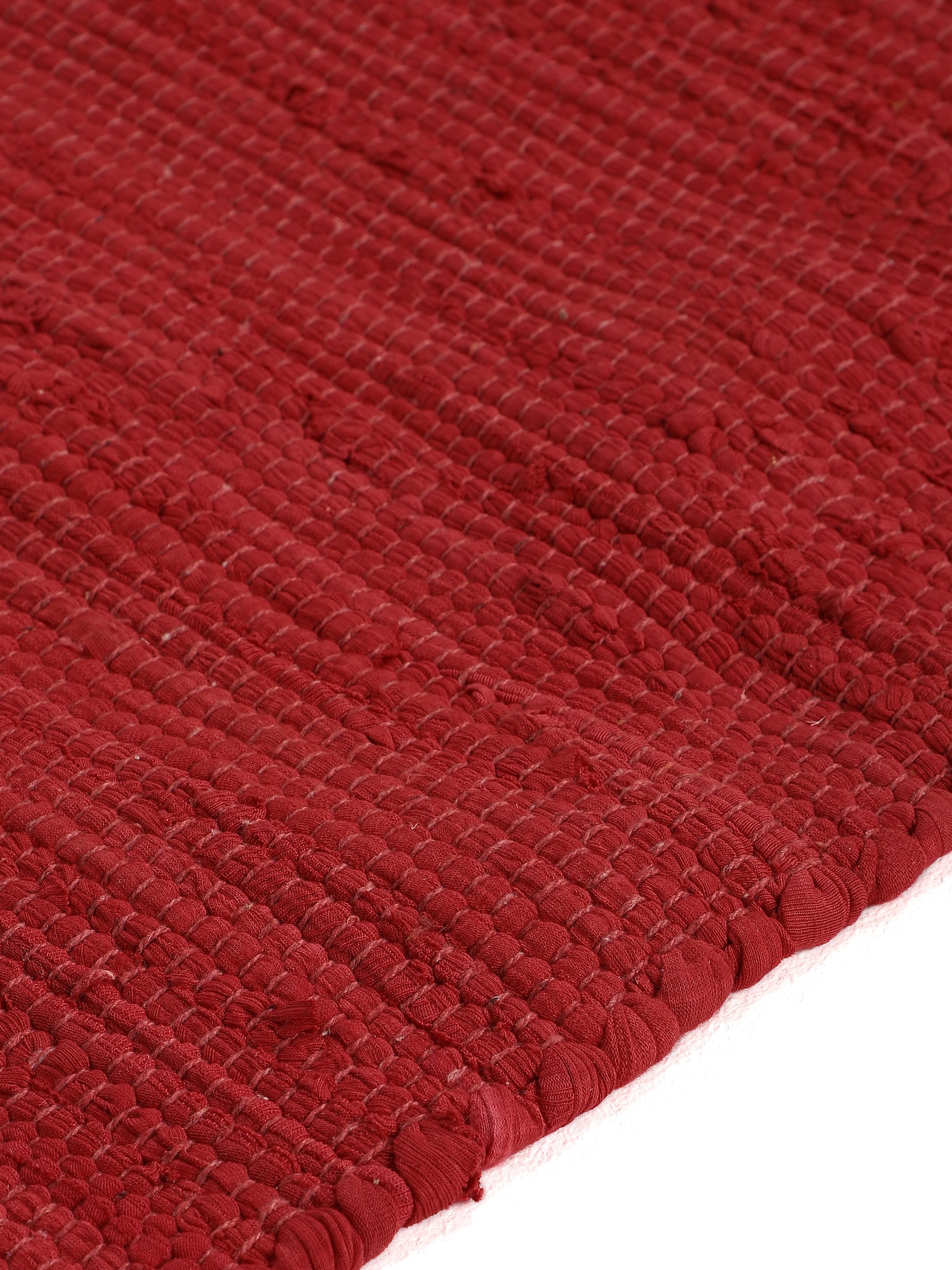 carpetfine Teppich »Kelim Chindi uni«, rechteckig, 5 mm Höhe, Wendeteppich, reine Baumwolle, handgewebt, Uni-Farben, mit Fransen