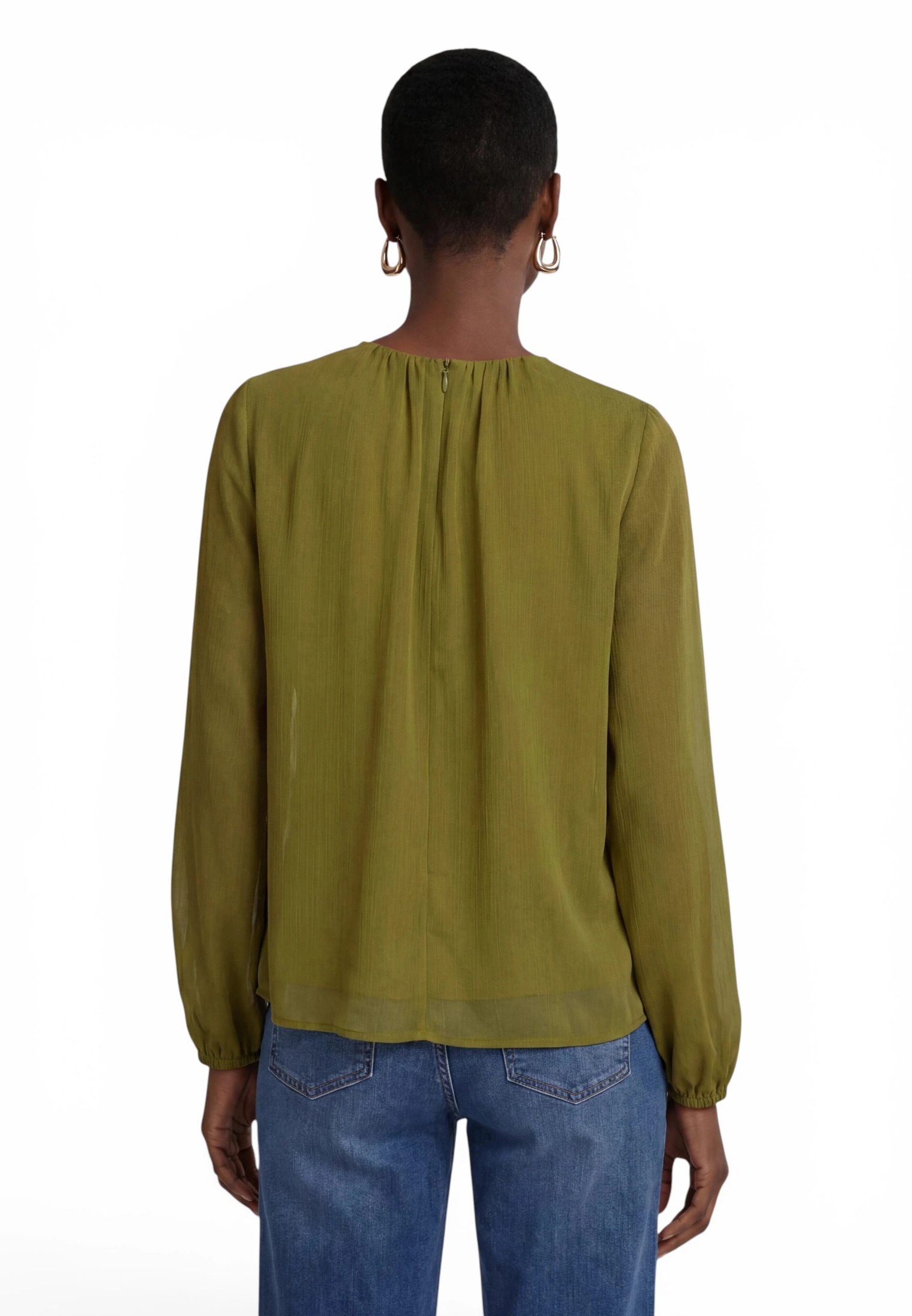 Zero Chiffonbluse »Chiffonbluse mit Crinkle-Effekt«