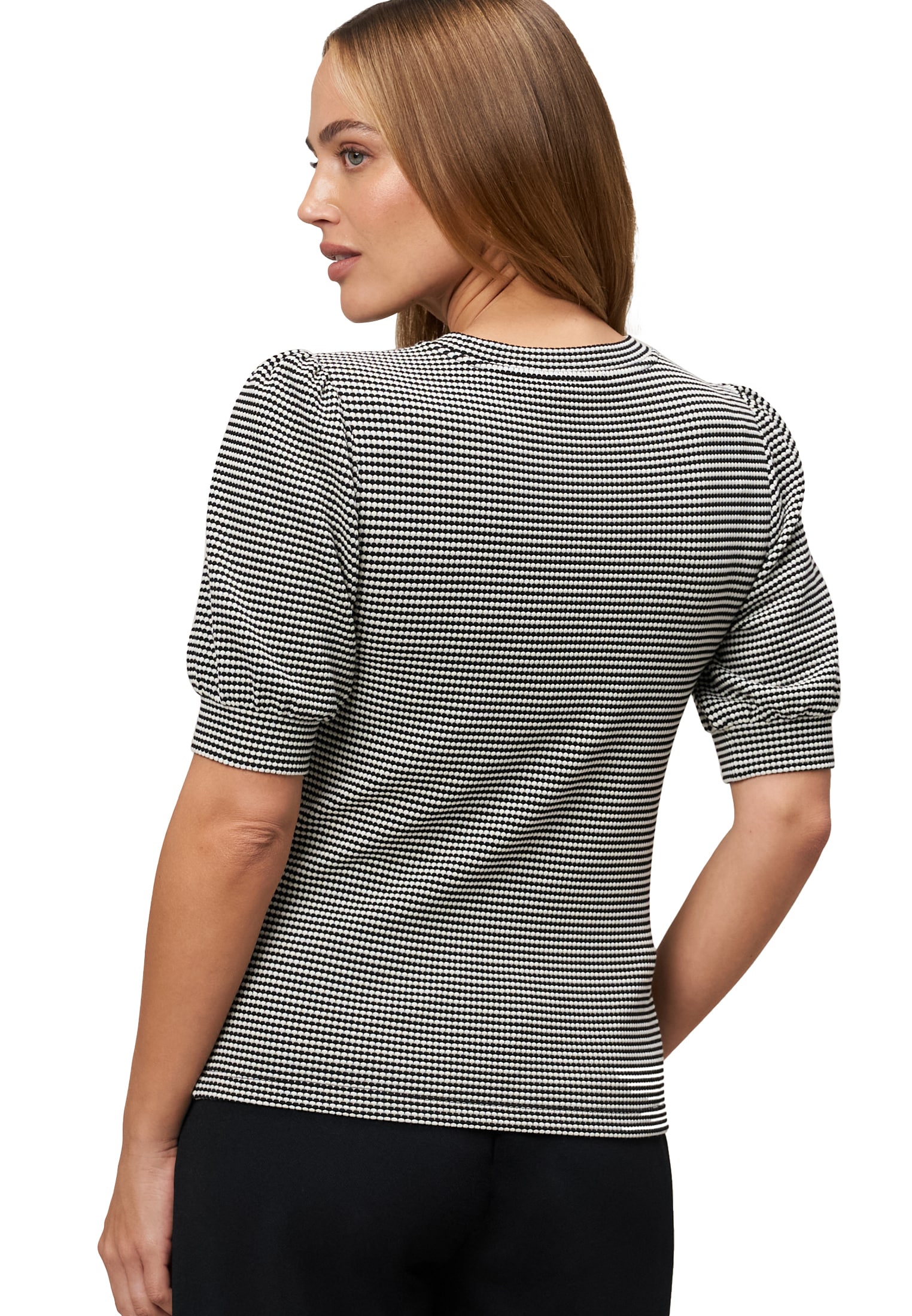 Zero Kurzarmshirt »Strukturshirt kurzen Puffärmeln«