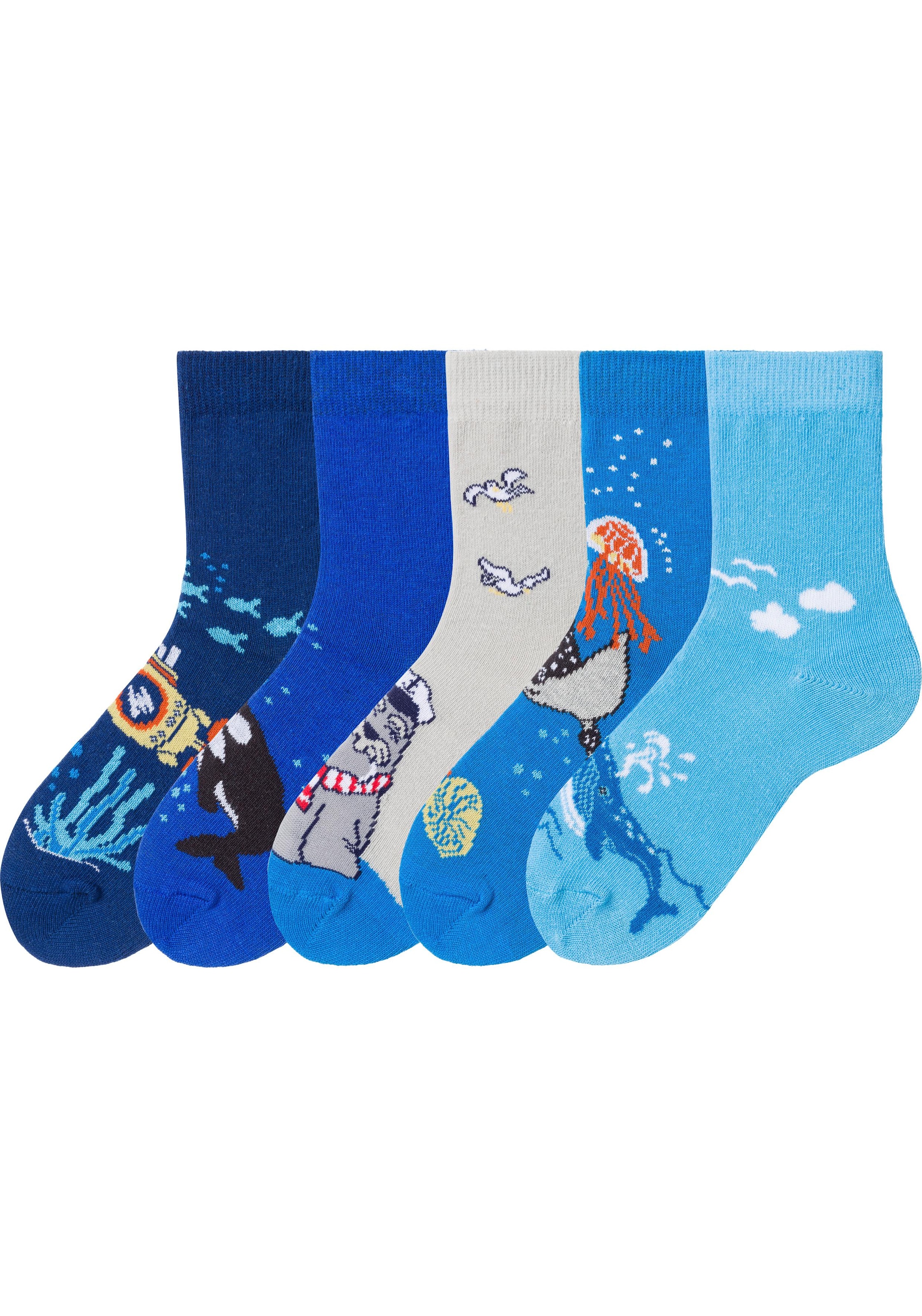 Arizona Socken, (Packung, 5 Paar), mit Meeresmotiven