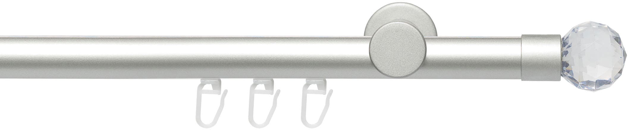 Liedeco Gardinenstange "Innenlaufgarnitur 20 mm Power Facettkugel" Ø 2 mm 1 läufig-läufig Fixmaß Gardinenstange Komplett