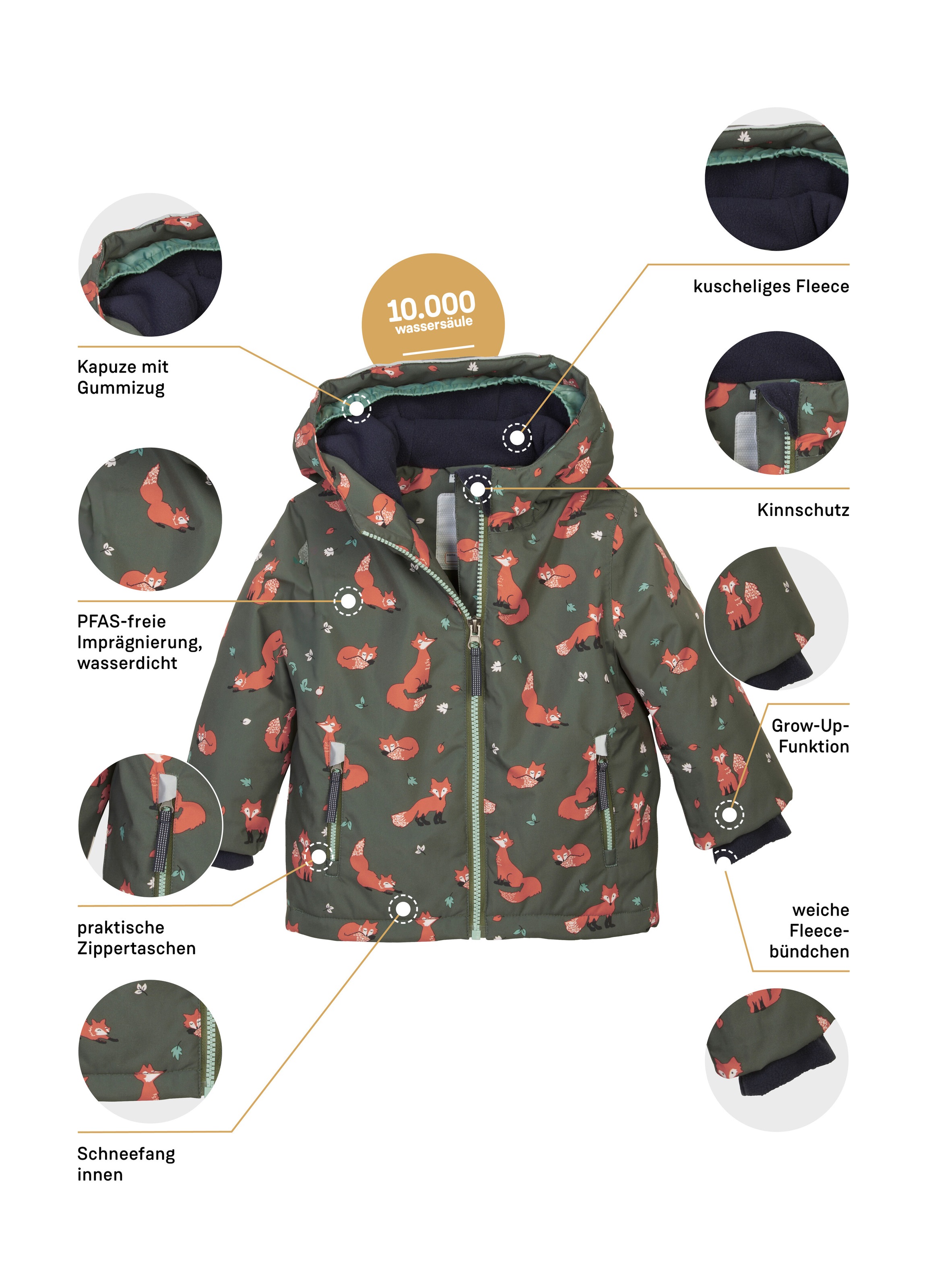 first instinct by killtec Skijacke »FISW 29 MNS SKI JCKT« Wasserdichte Jacke mit verlängerbaren Ärmeln und stylischem Print