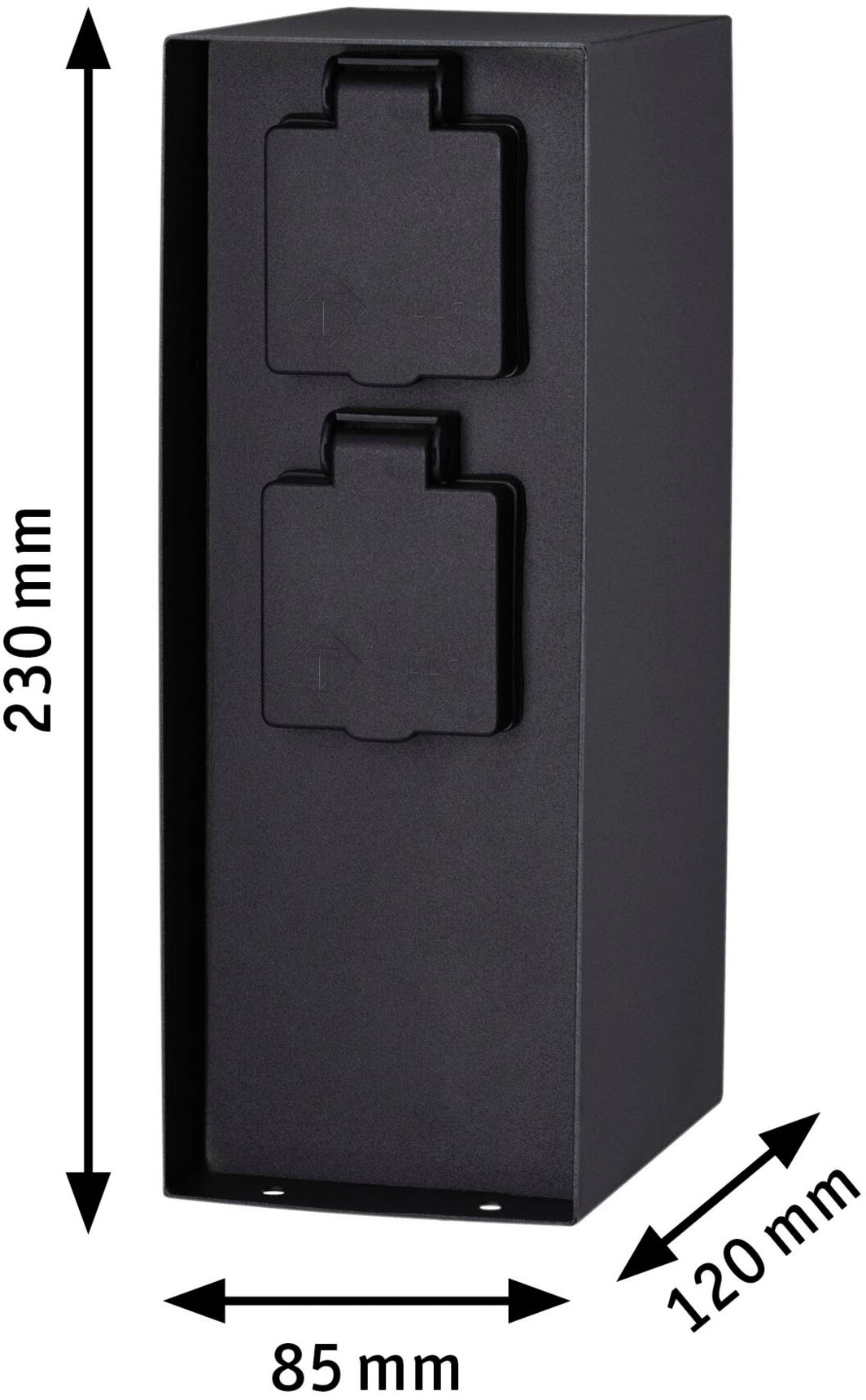 Paulmann Stromverteiler »Outdoor Steckdosensäule Rio« 1 Stk. tlg. eckig, 2-fach, mit Zeitschaltuhr, IP44